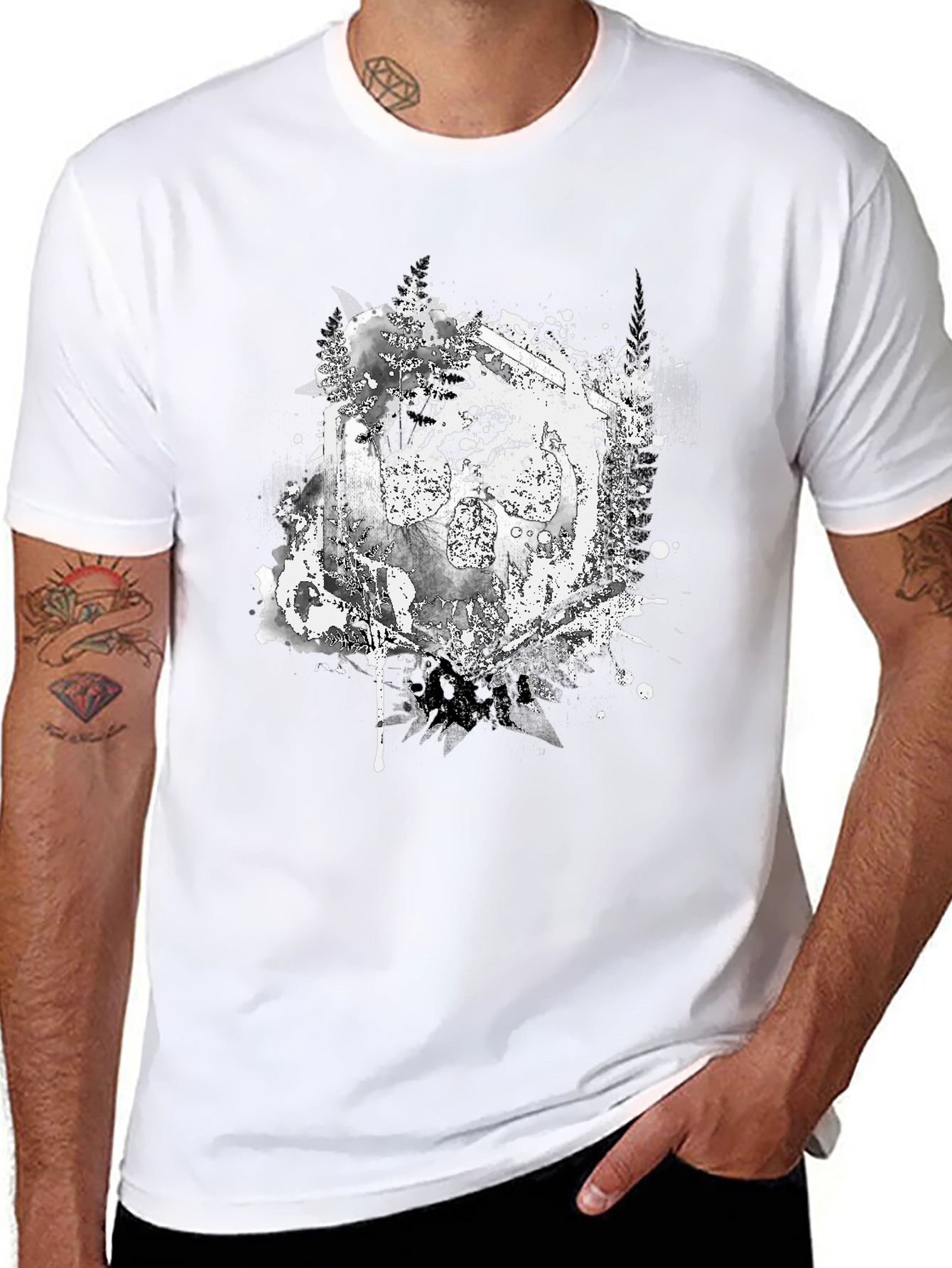 Edgy Skull Graphic T-Shirt - Black
