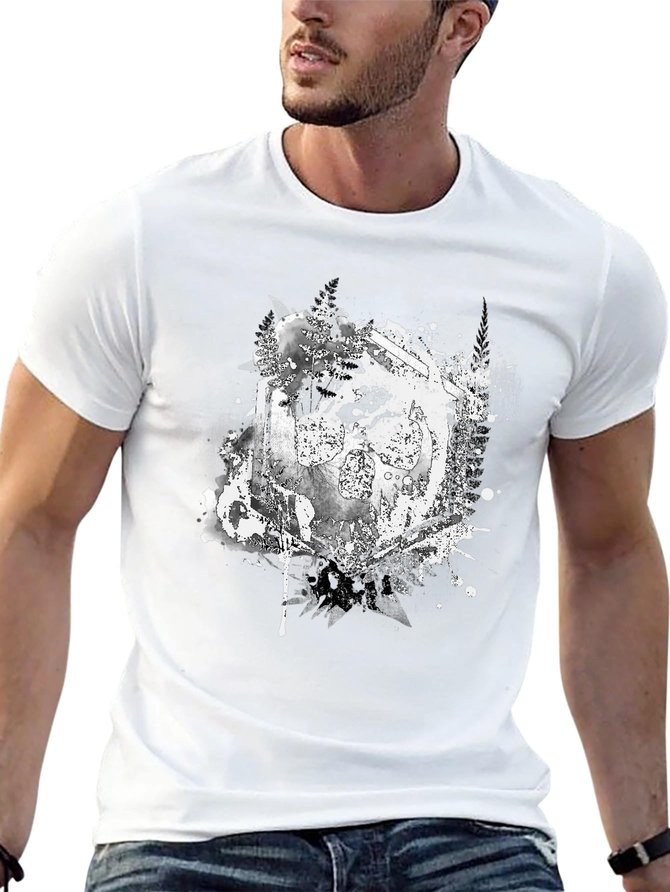 Edgy Skull Graphic T-Shirt - Black
