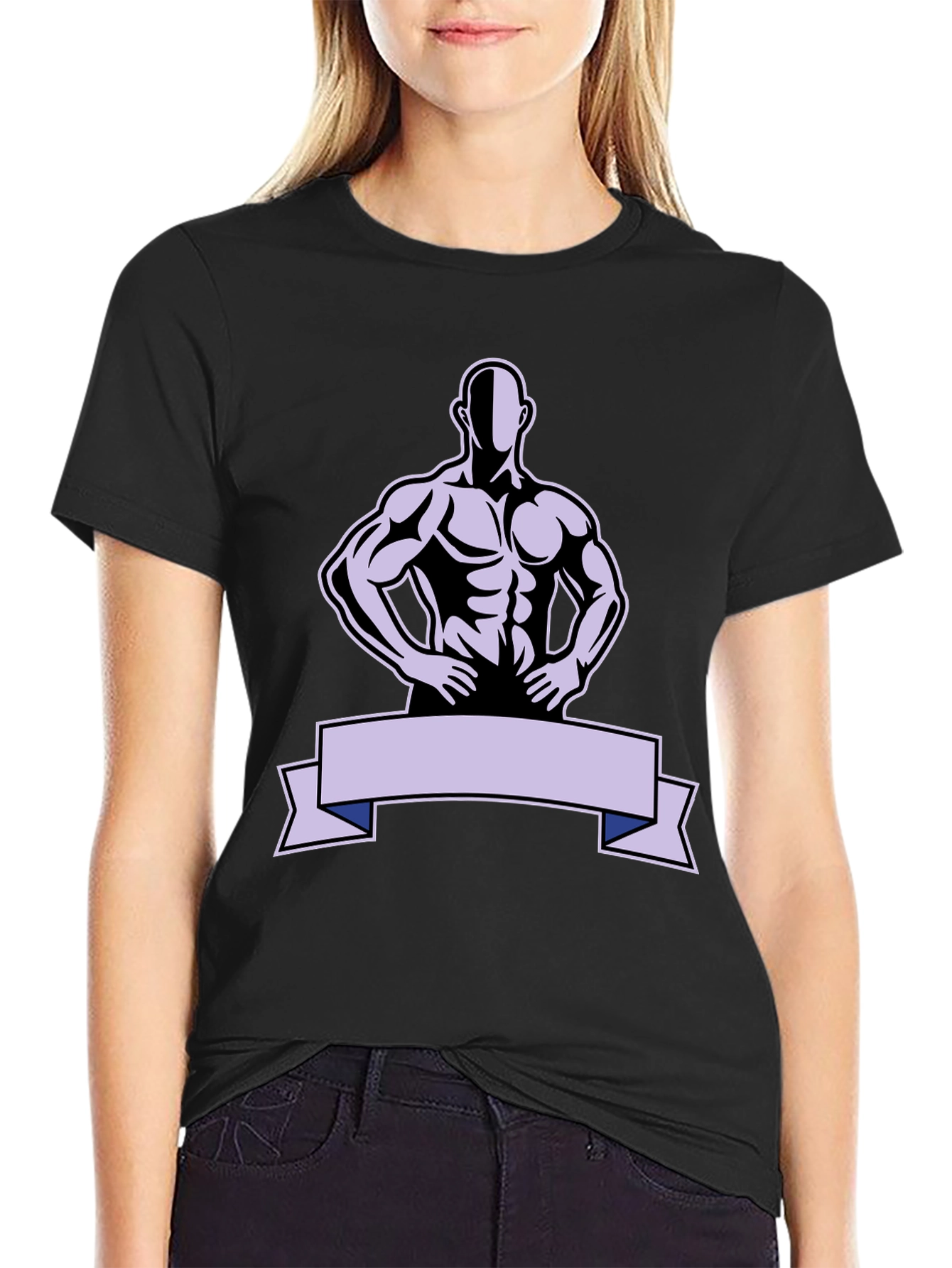 Muscle Man Graphic T-Shirt - Black Cotton Tee