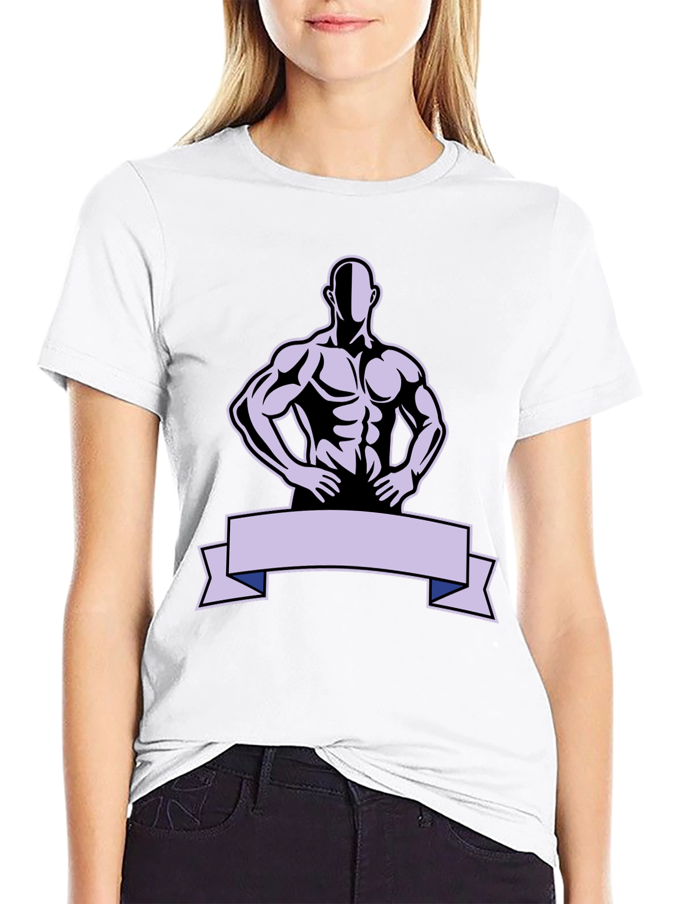Muscle Man Graphic T-Shirt - Black Cotton Tee