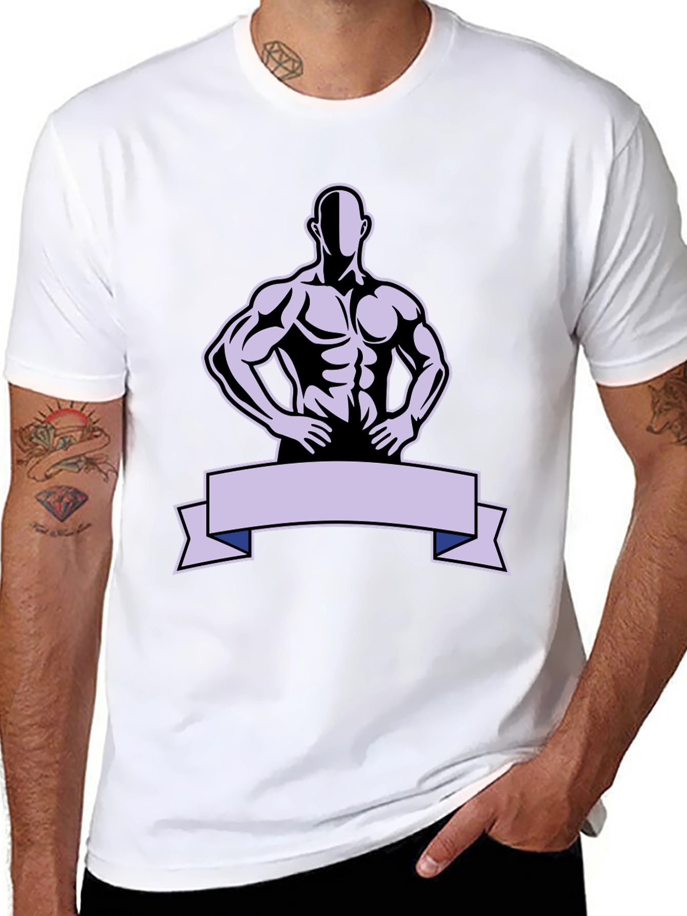 Muscle Man Graphic T-Shirt - Black Cotton Tee