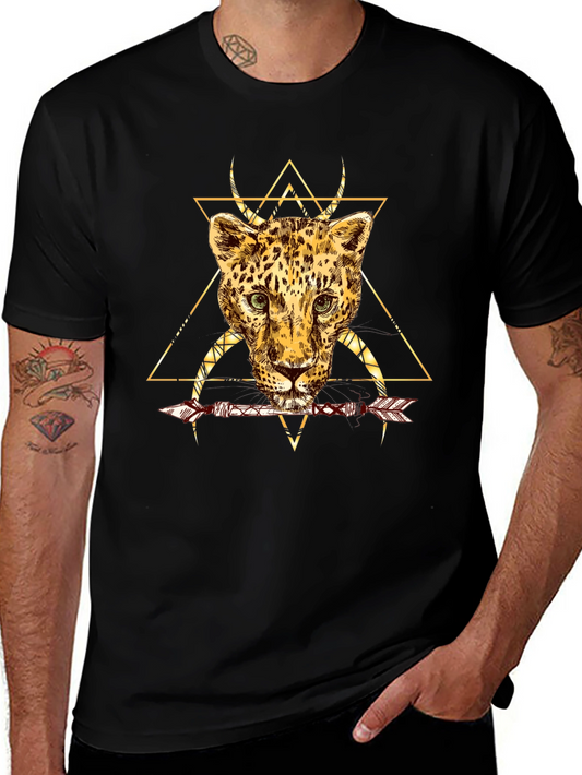 Leopard Arrow Graphic T-Shirt - Modern Design