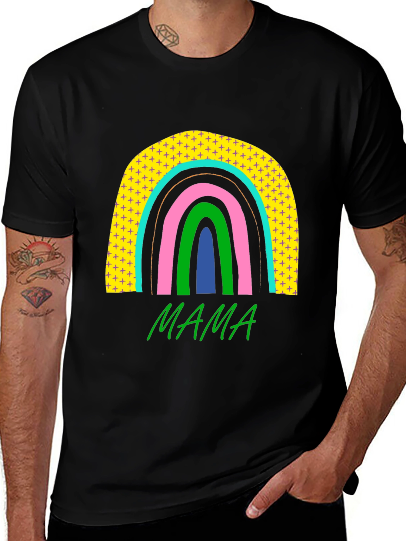 Mama Rainbow Graphic Tee - Stylish Moms T-Shirt