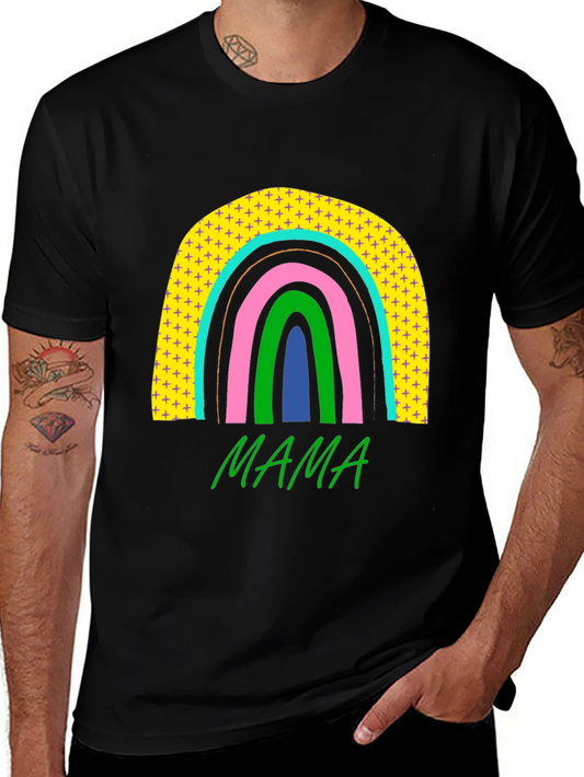 Mama Rainbow Graphic Tee - Stylish Moms T-Shirt