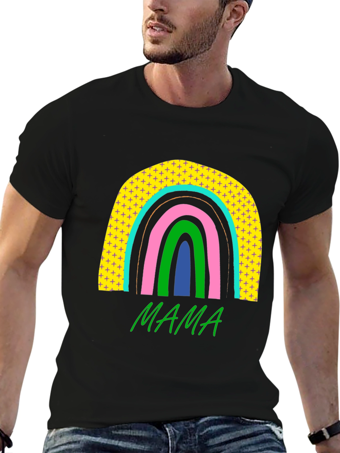 Mama Rainbow Graphic Tee - Stylish Moms T-Shirt