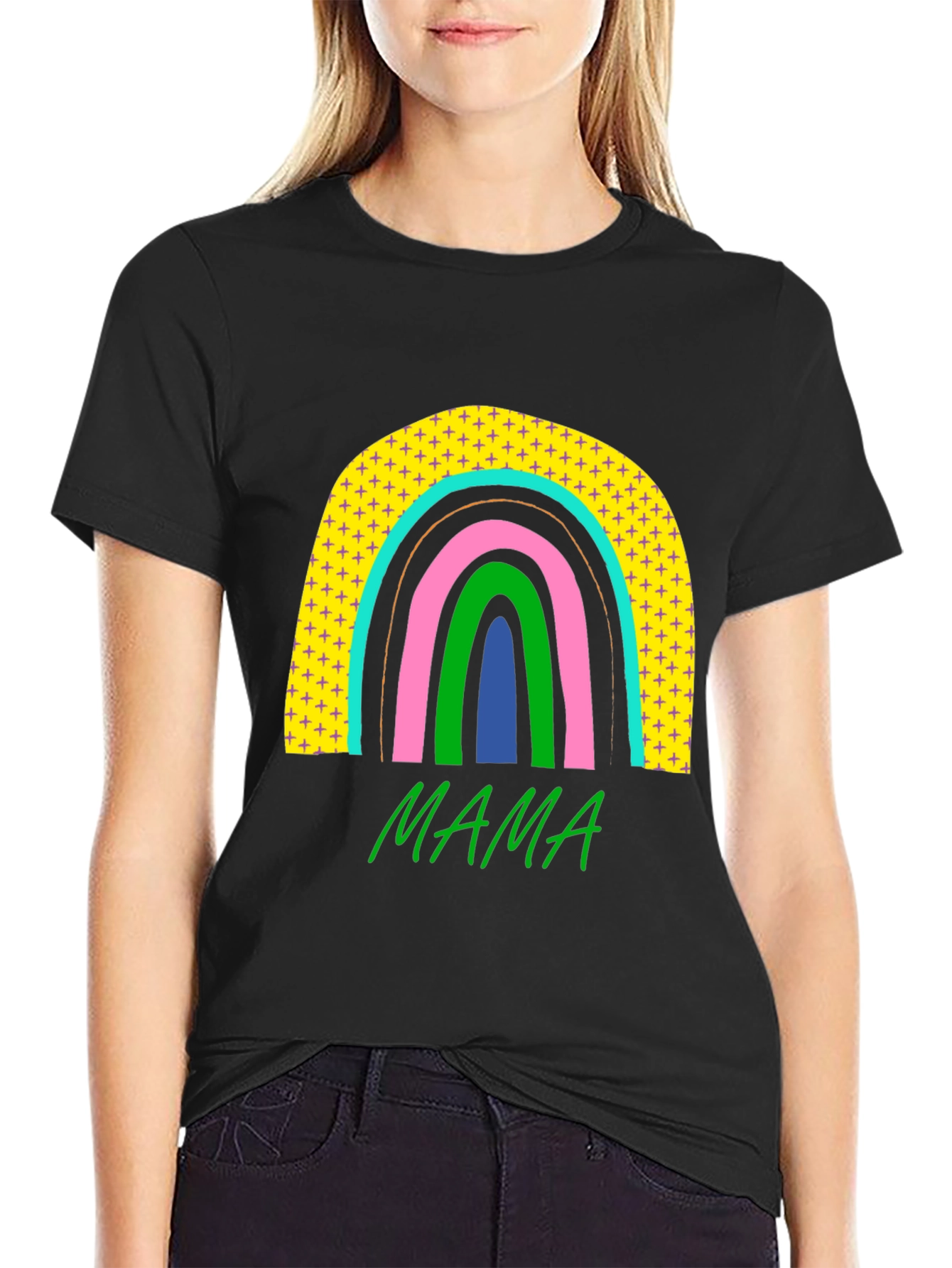 Mama Rainbow Graphic Tee - Stylish Moms T-Shirt