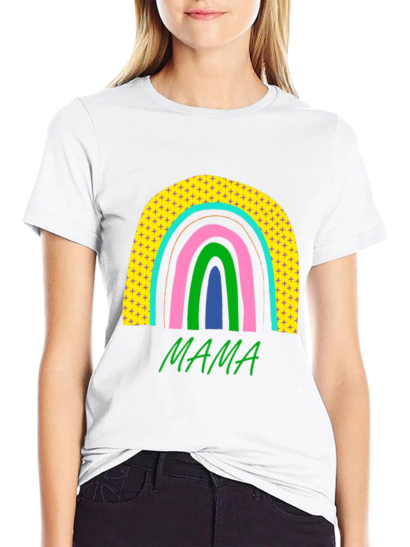 Mama Rainbow Graphic Tee - Stylish Moms T-Shirt