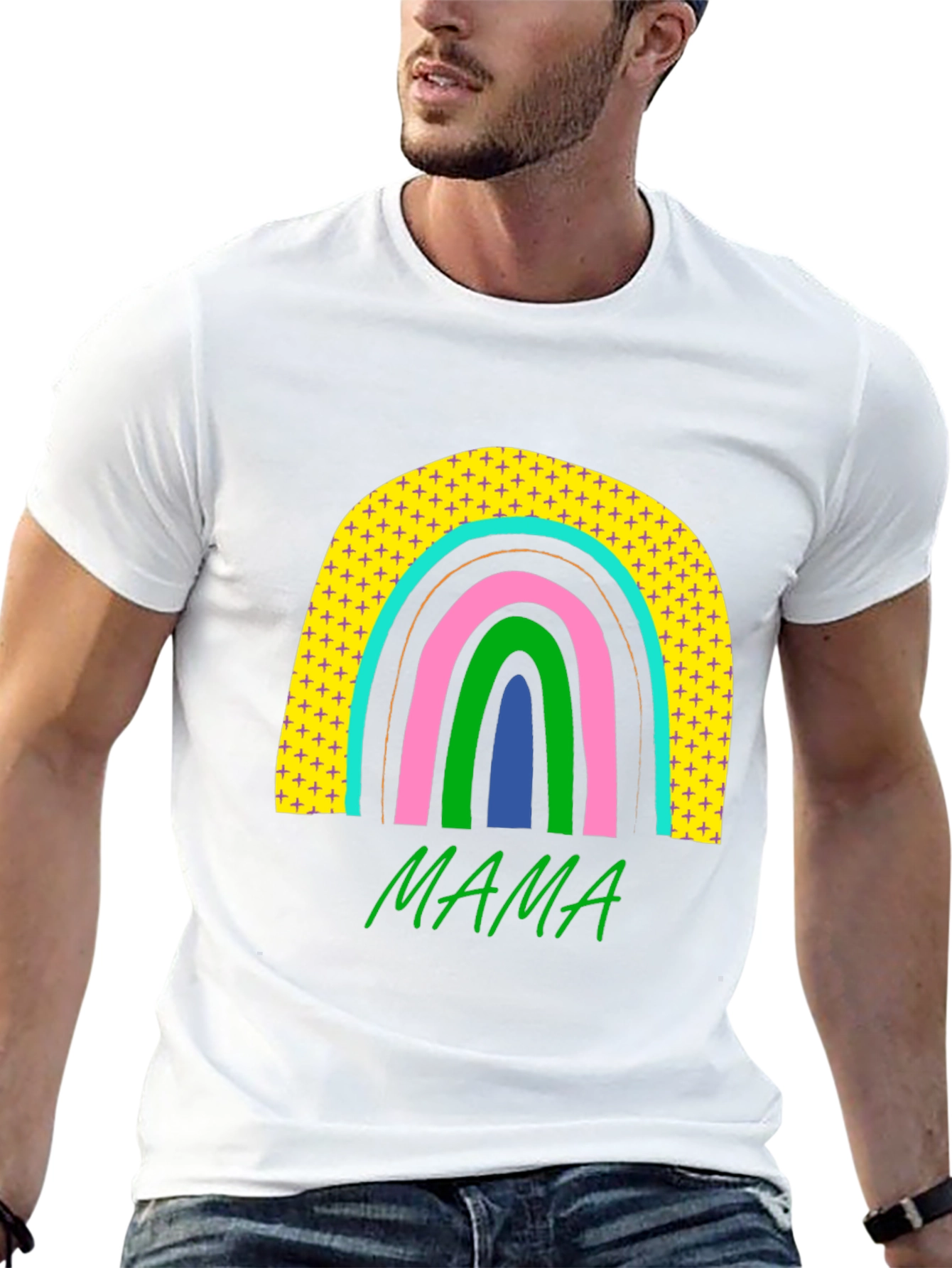 Mama Rainbow Graphic Tee - Stylish Moms T-Shirt