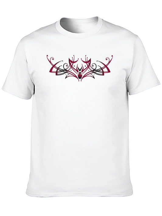 Mens Black T-Shirt with Ornamental Graphic