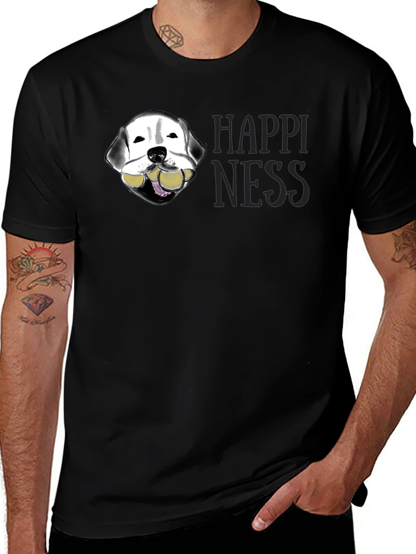 Dog with Tennis Balls Happiness T-Shirt