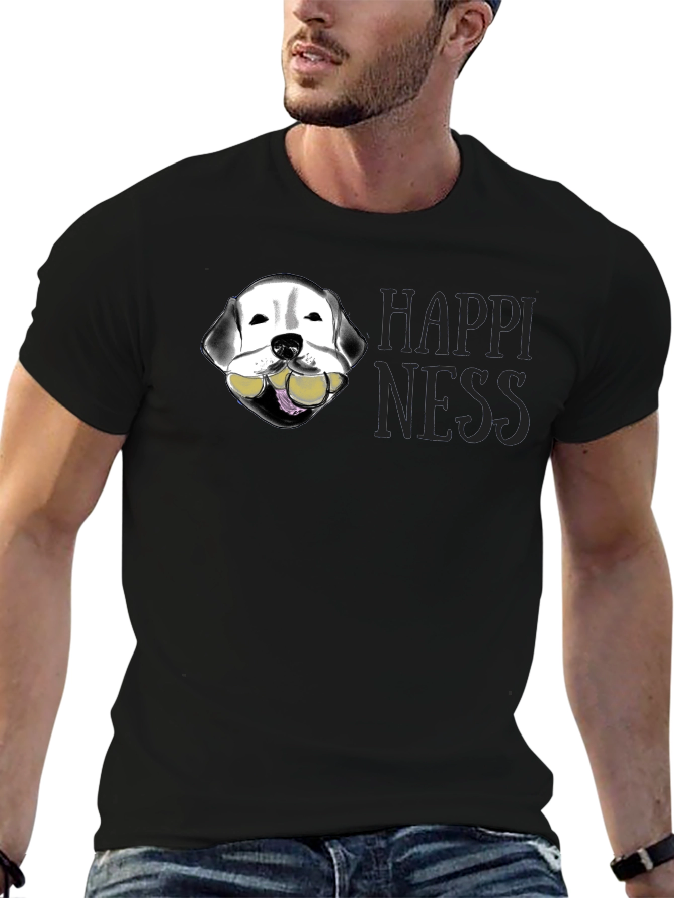 Dog with Tennis Balls Happiness T-Shirt