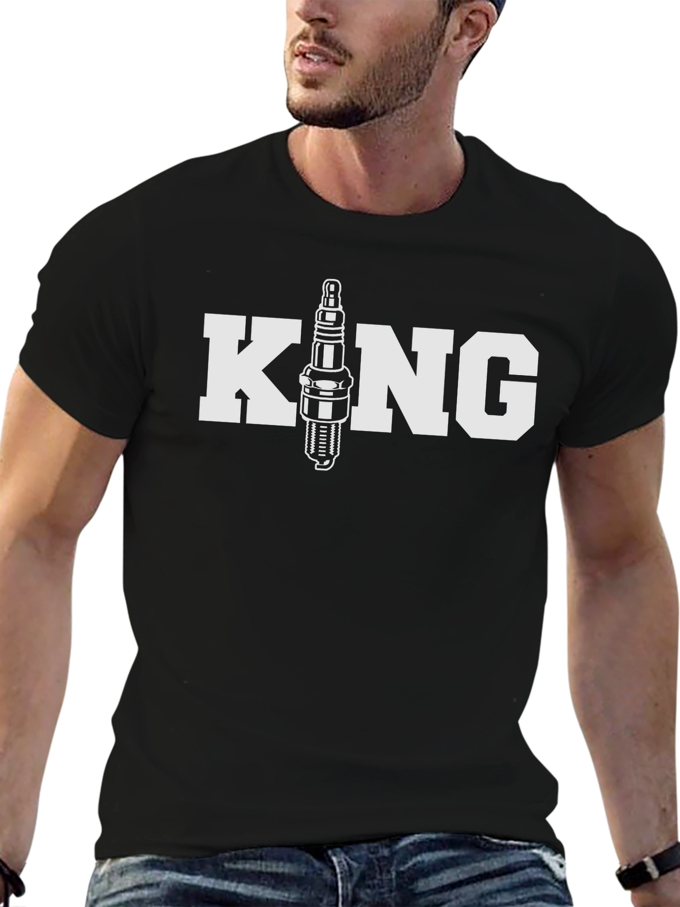 King Spark Plug T-Shirt - Automotive Mechanic Apparel