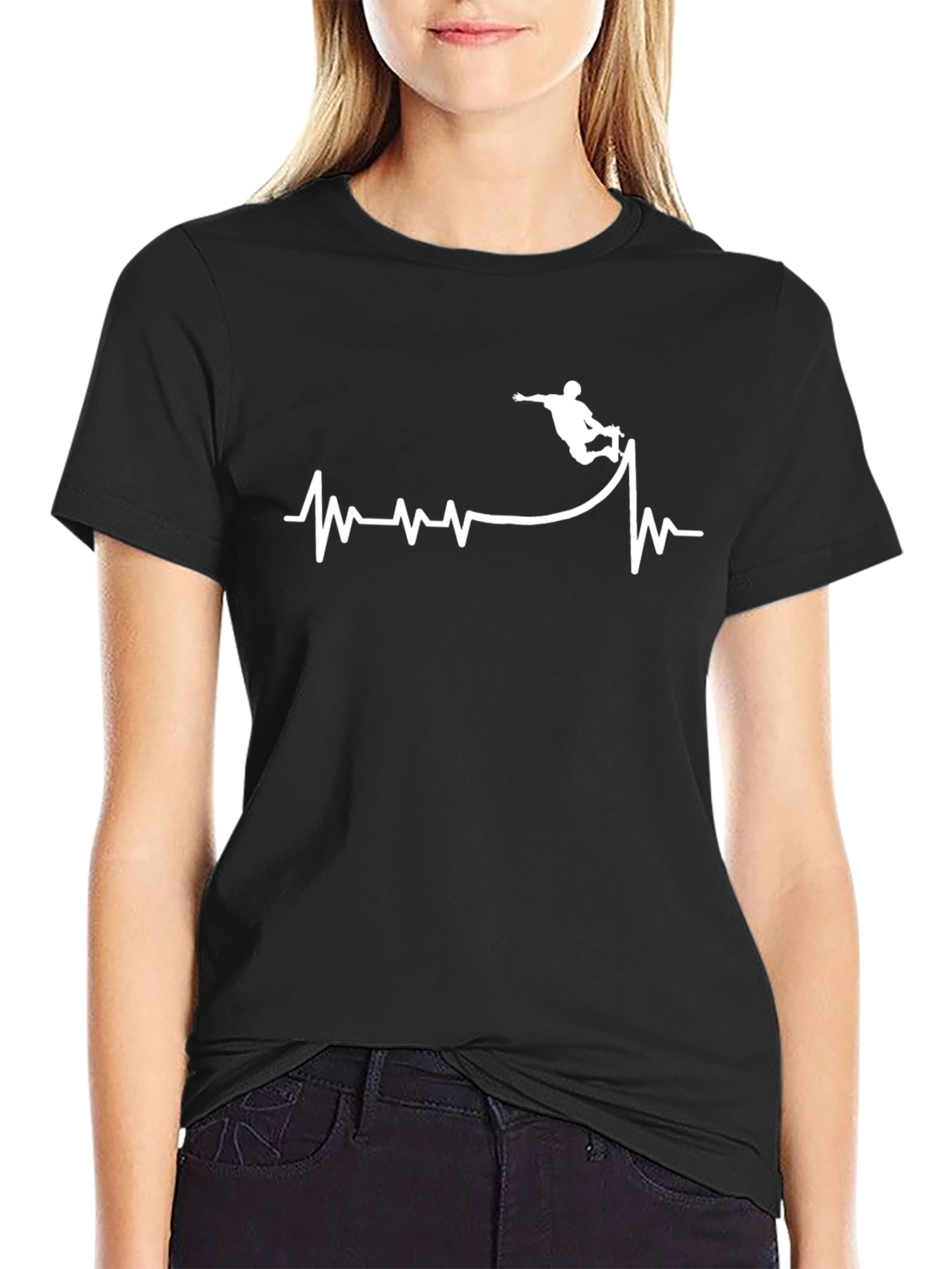 Skateboarder Heartbeat Graphic Tee