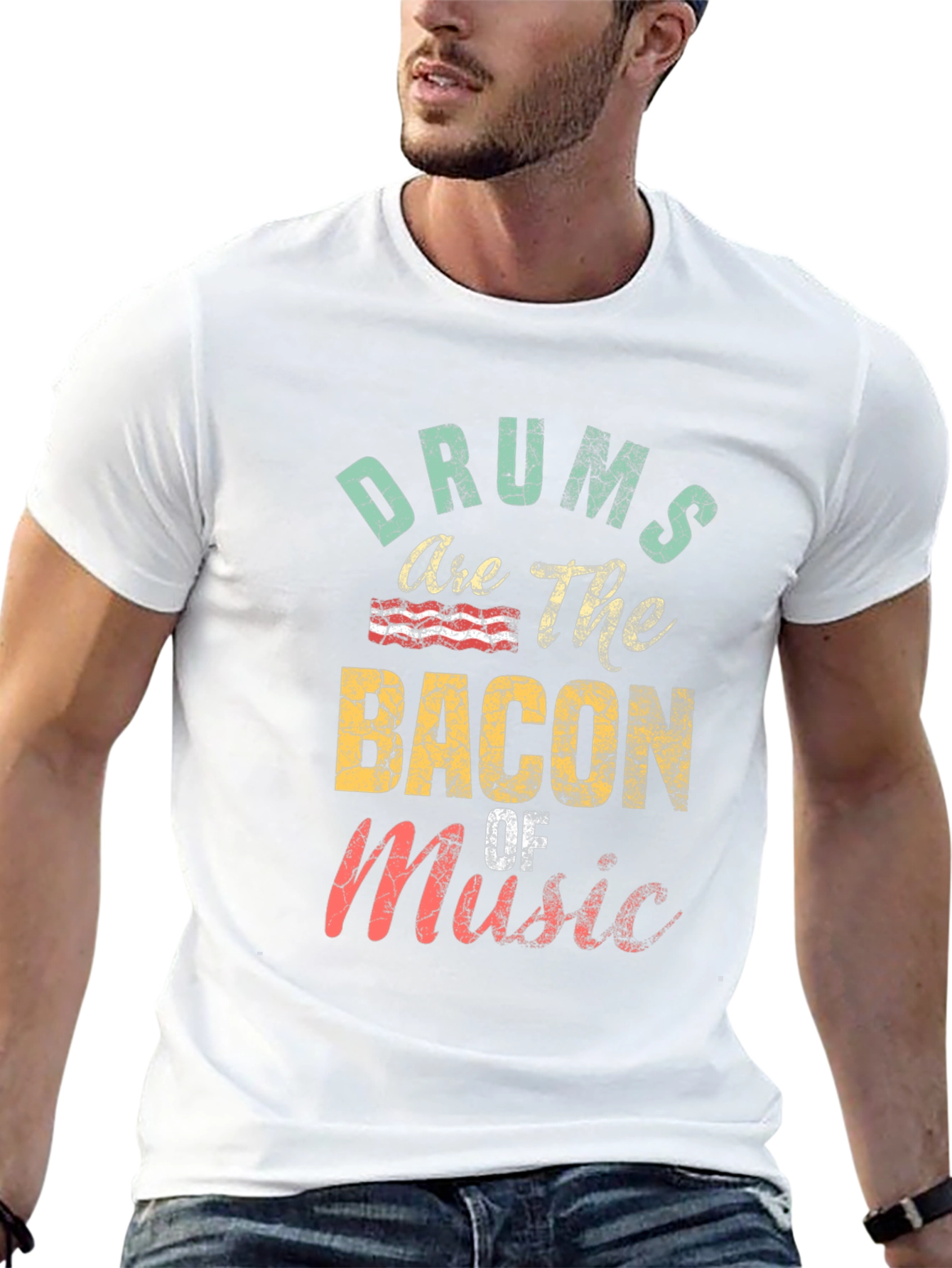 Drums are the Bacon of Music Black Graphic Tee