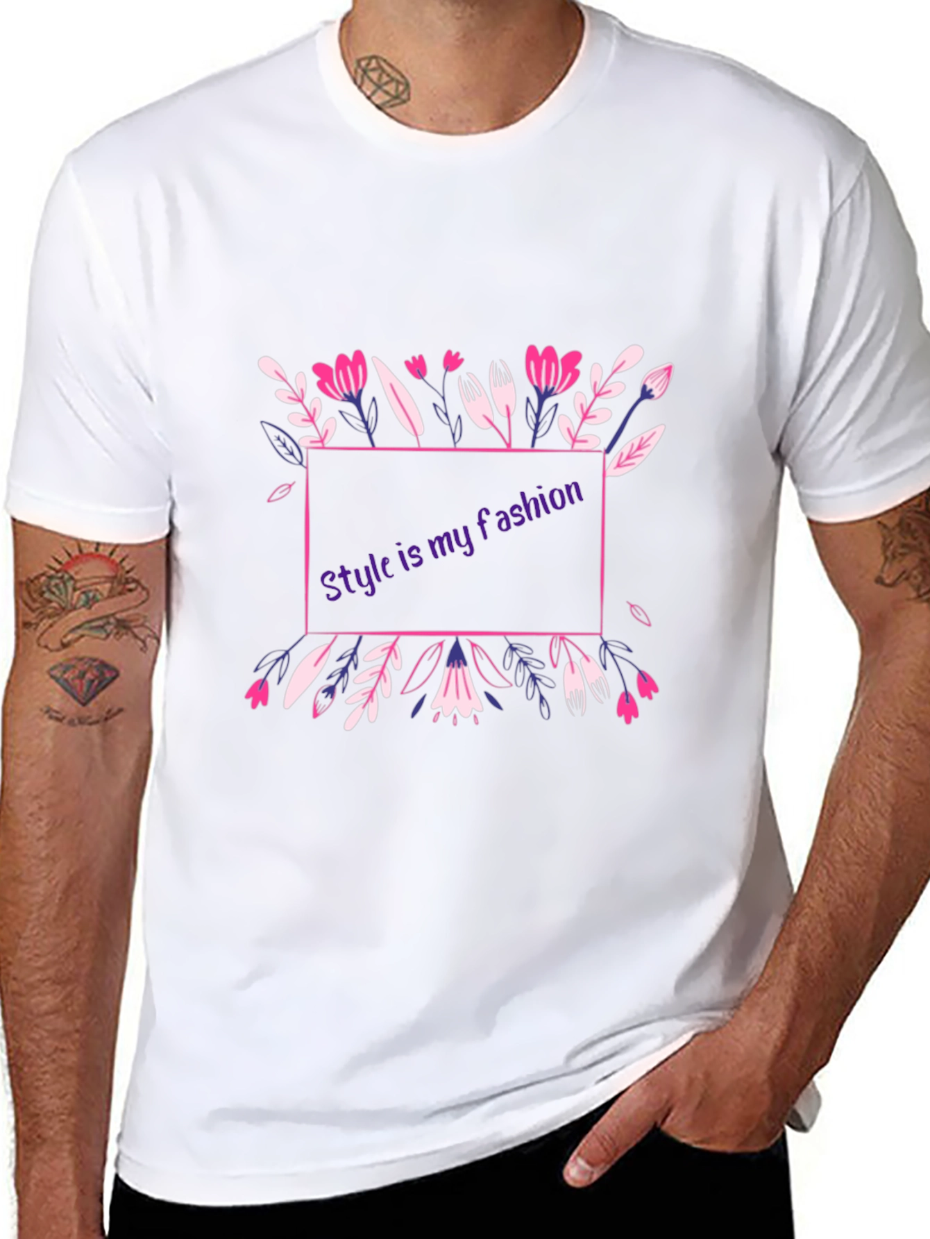 Stylish Floral Graphic Tee - Mens Fashion