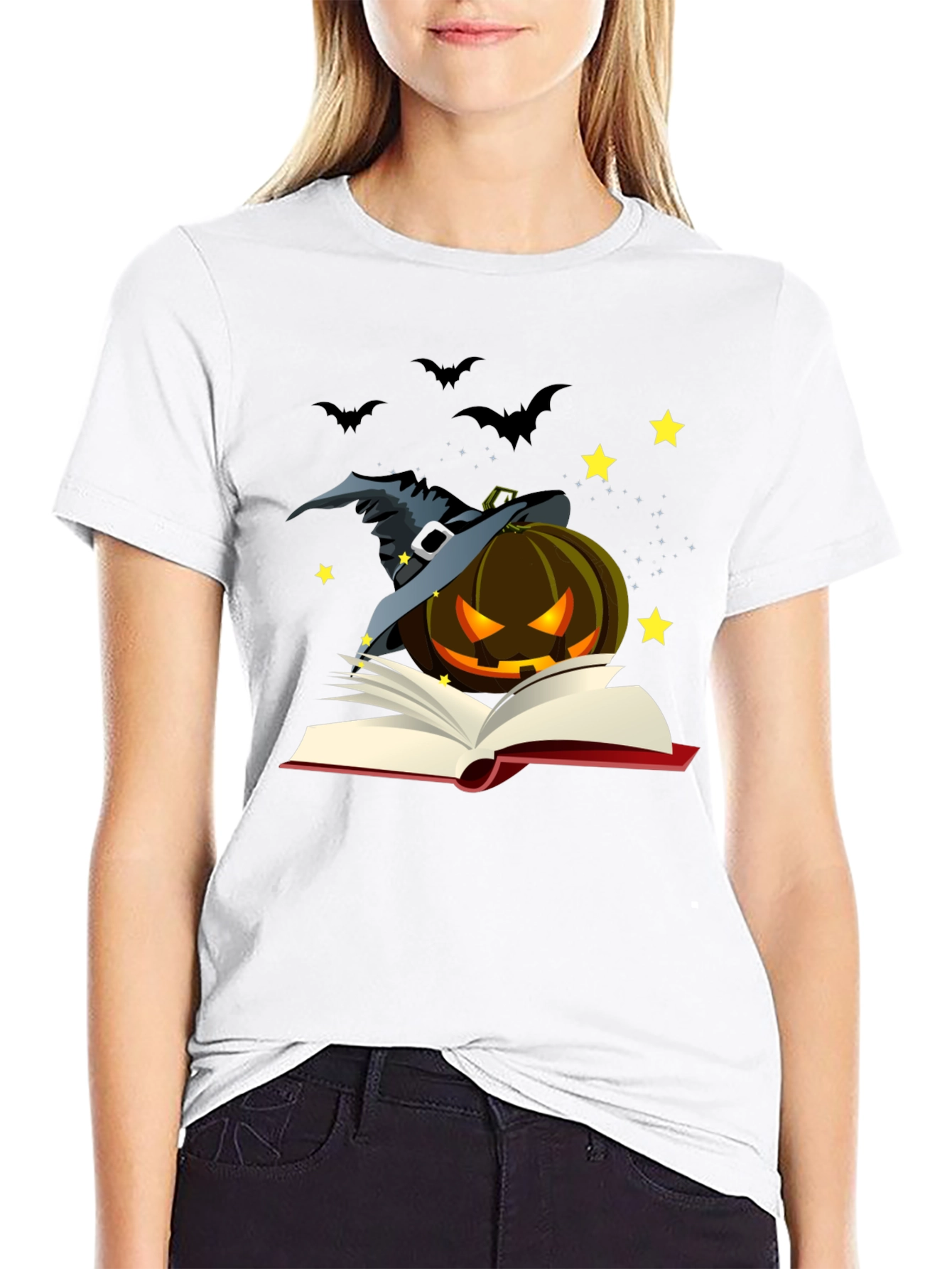 Halloween Pumpkin Witch Hat T-Shirt