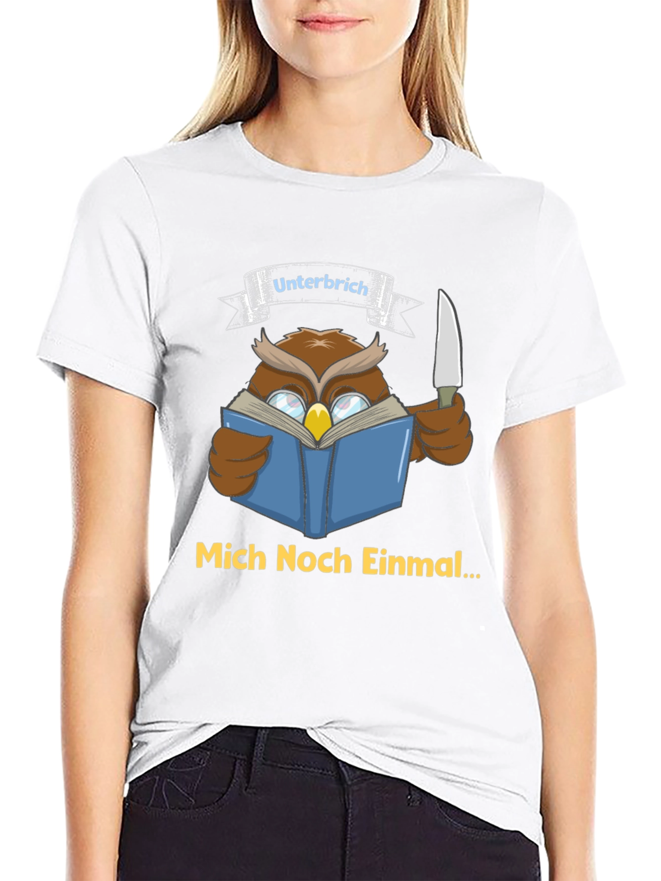 Owl Reading T-Shirt - Unterbrich Mich Noch Einmal...