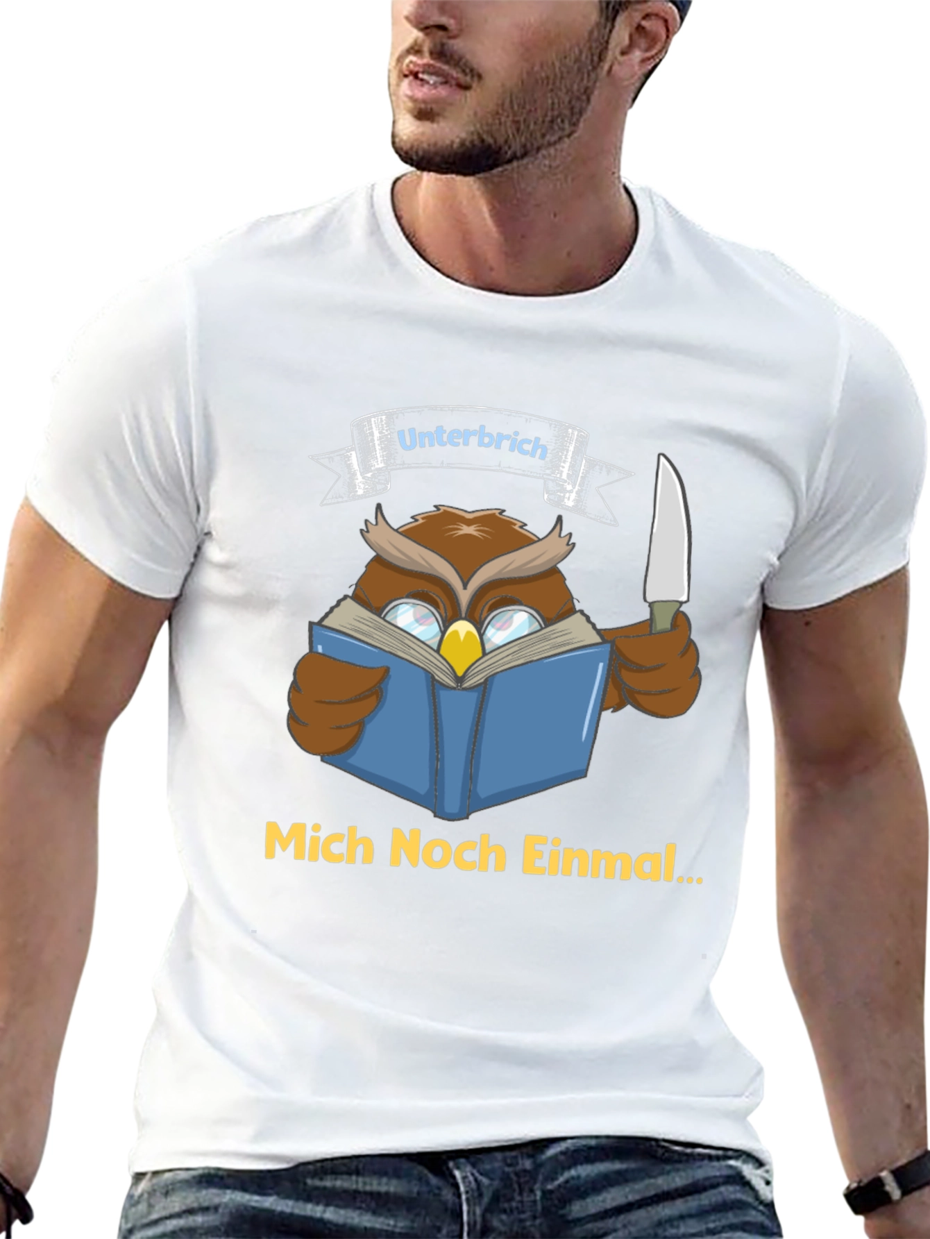Owl Reading T-Shirt - Unterbrich Mich Noch Einmal...