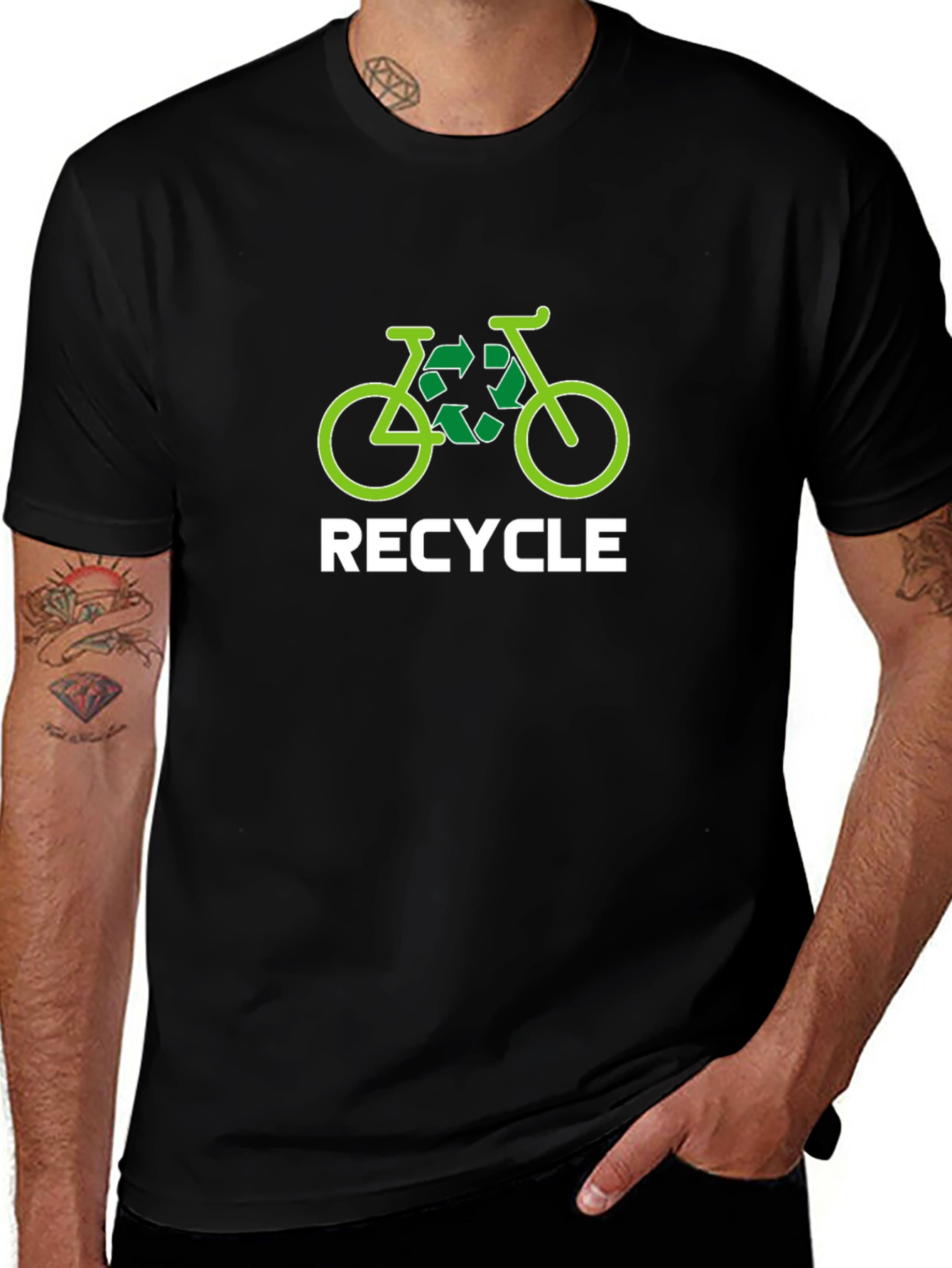 Recycle Bicycle Graphic T-Shirt - Eco-Friendly Tee