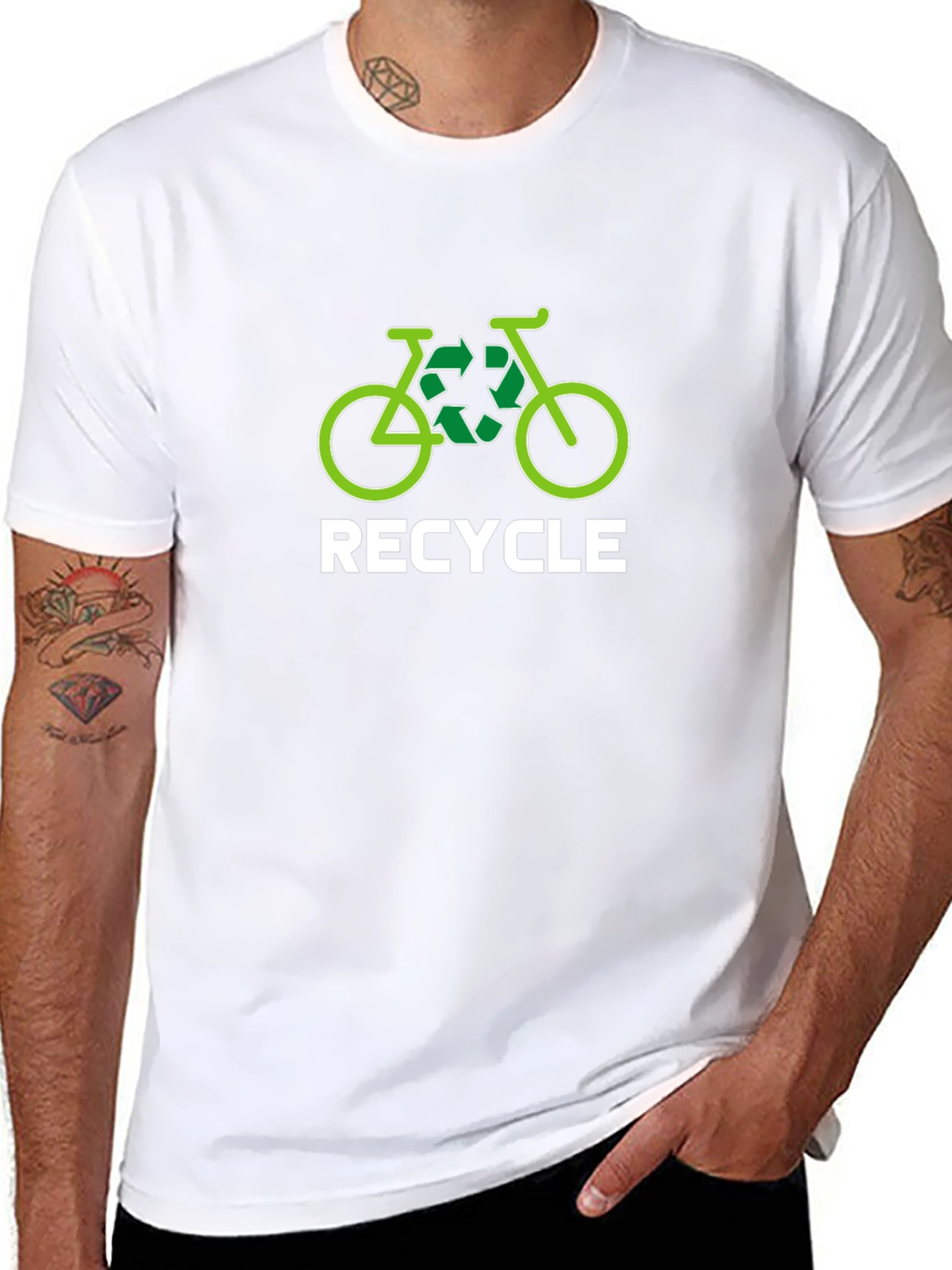 Recycle Bicycle Graphic T-Shirt - Eco-Friendly Tee