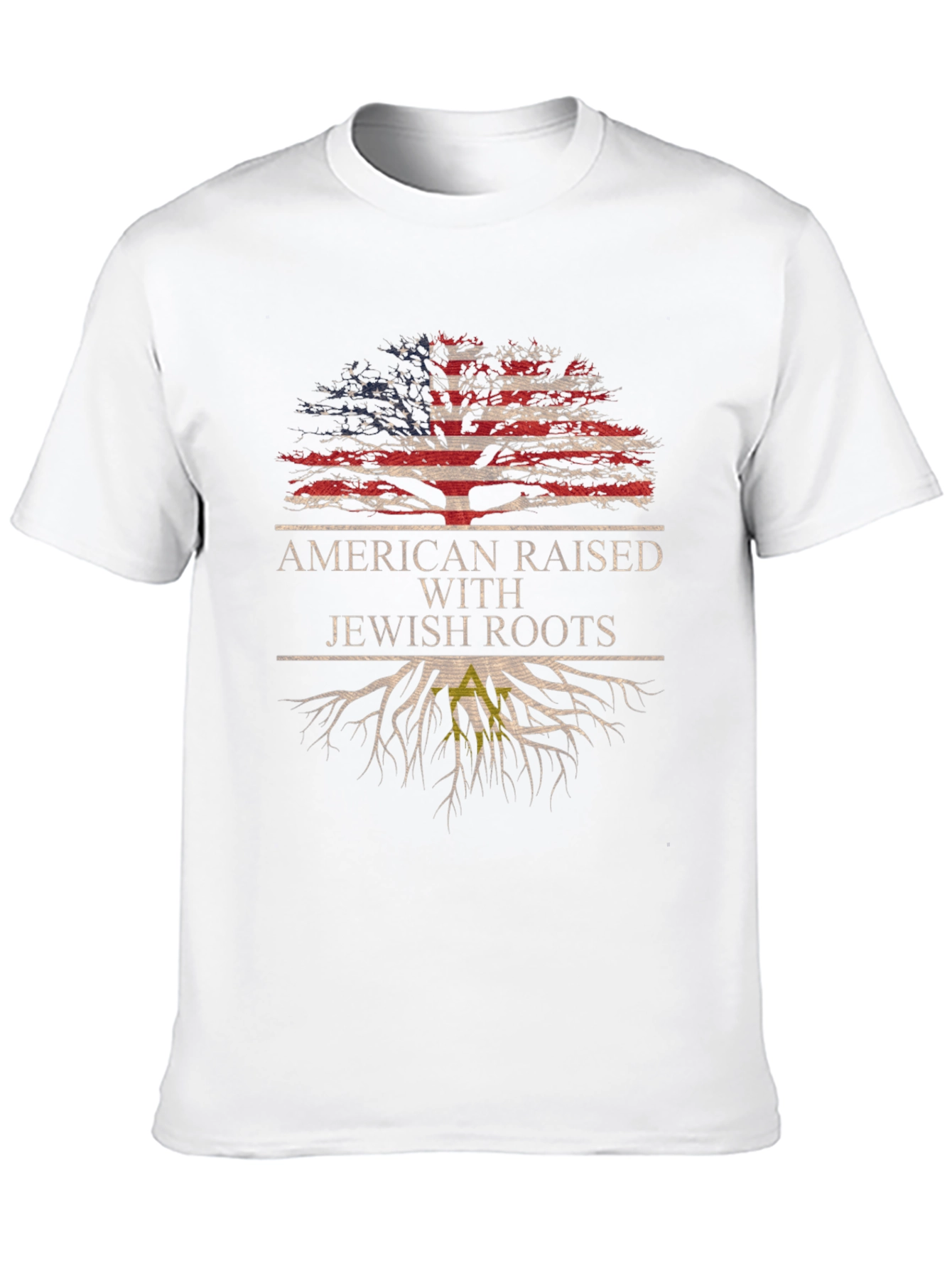 American Raised With Jewish Roots Tree T-Shirt