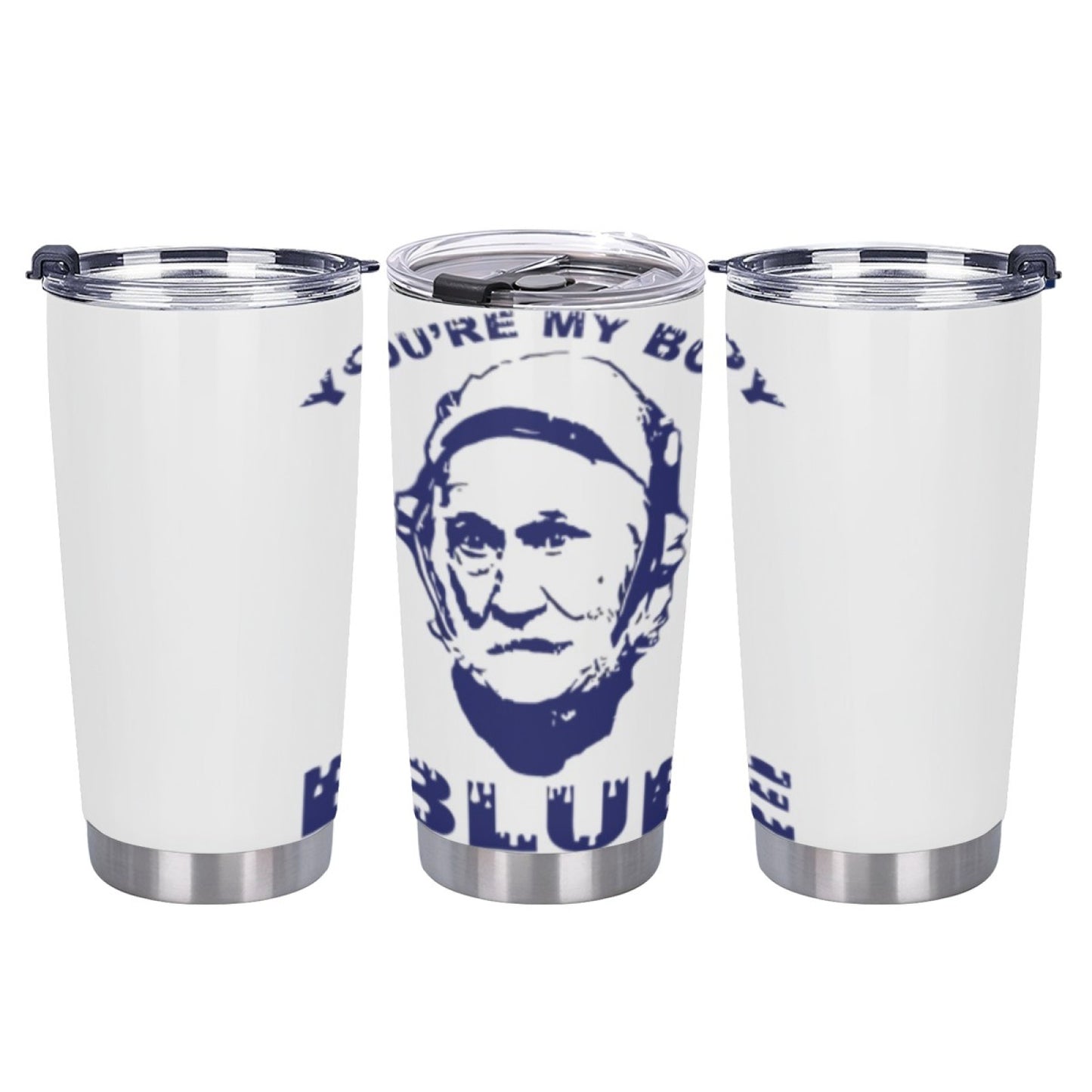 Travel-Friendly Coffee Tumbler - Insulated Stainless Steel Graphic Design Cup