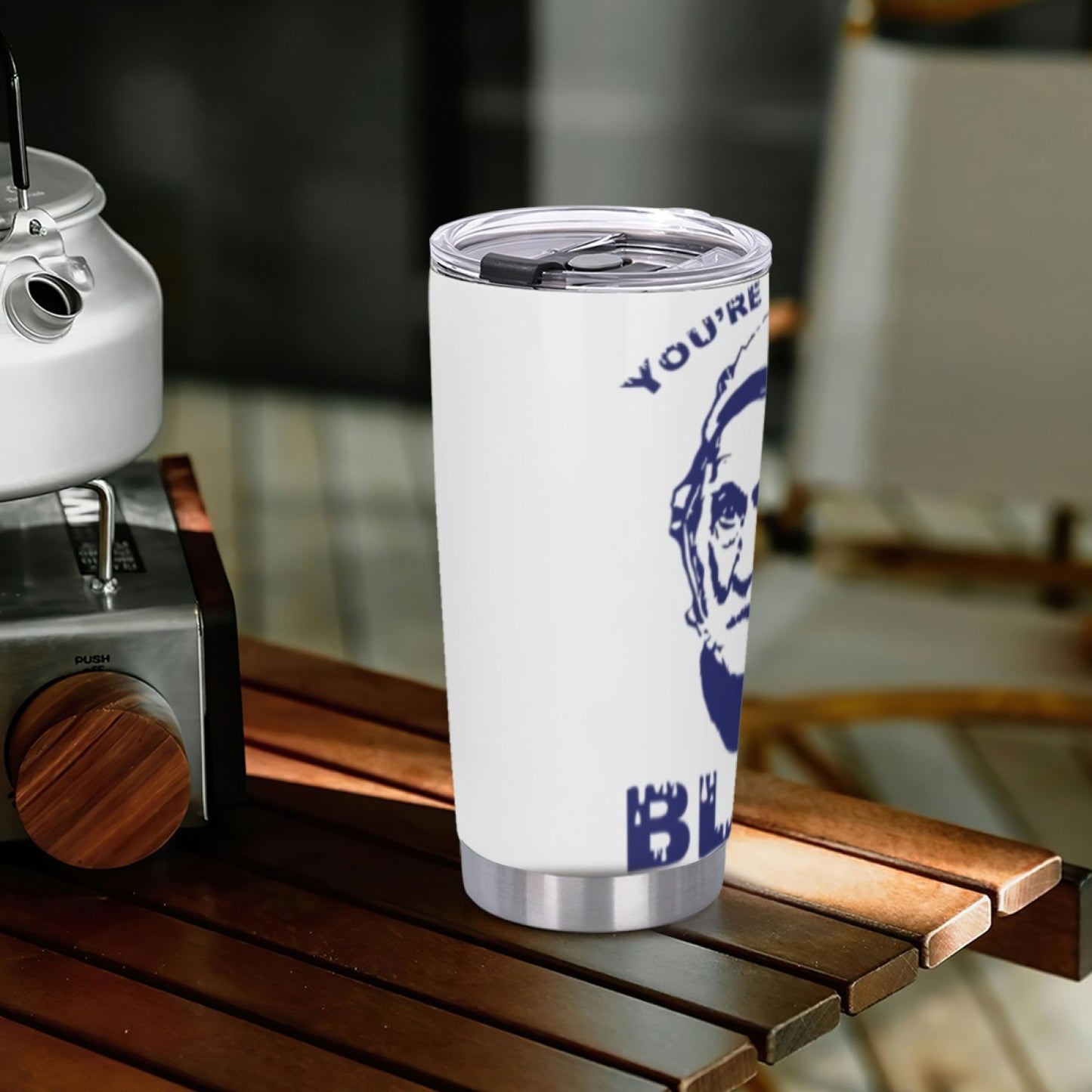 Travel-Friendly Coffee Tumbler - Insulated Stainless Steel Graphic Design Cup