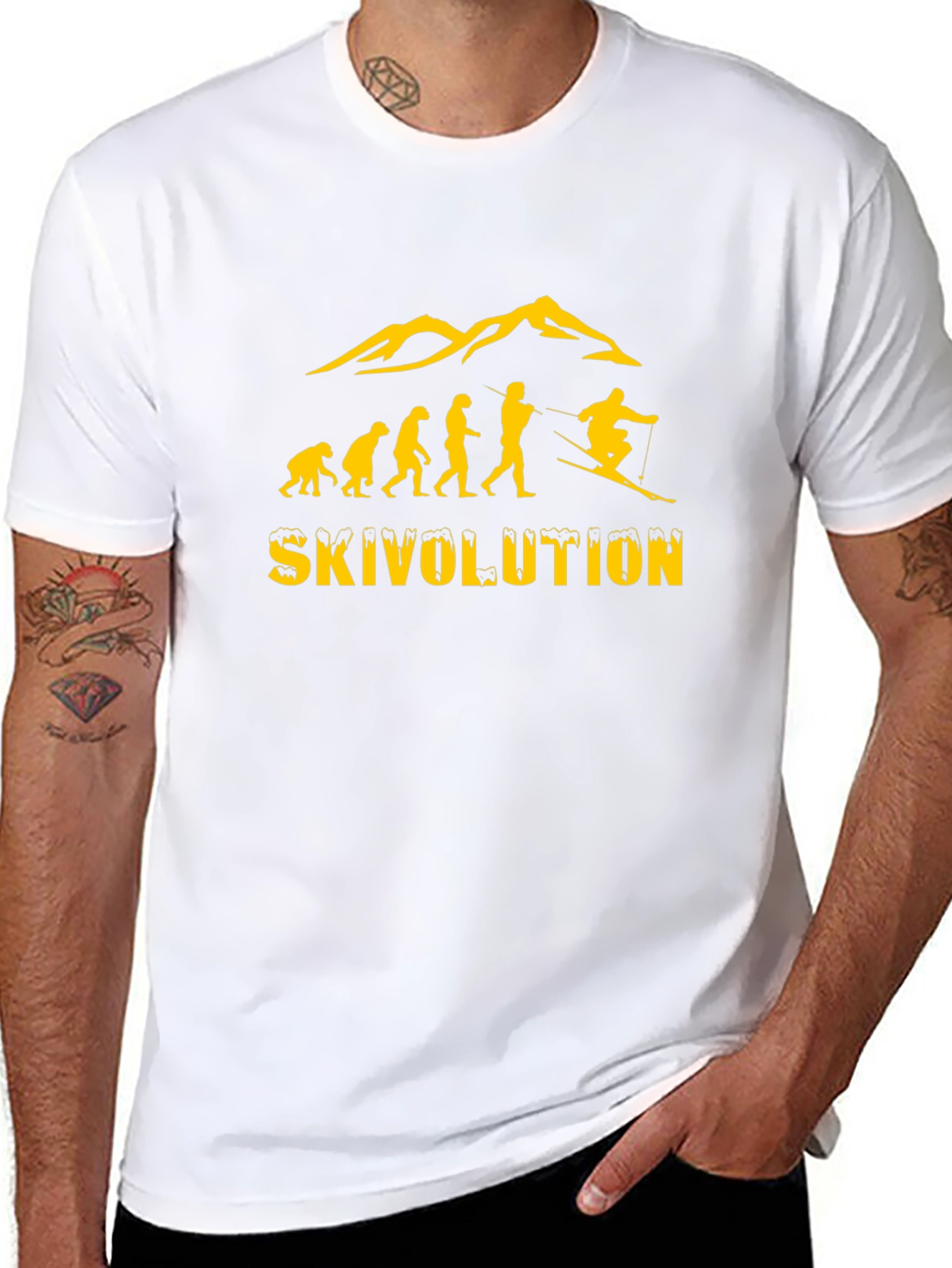 Ski Evolution Graphic Tee -  Mens Black T-Shirt