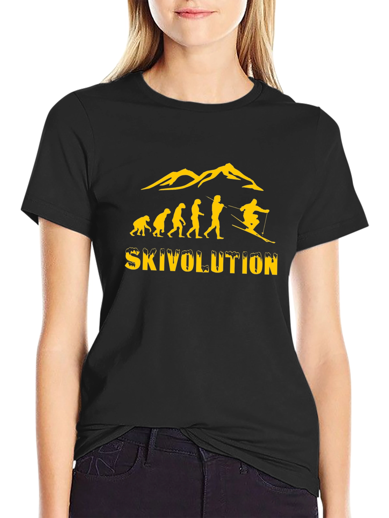 Ski Evolution Graphic Tee -  Mens Black T-Shirt