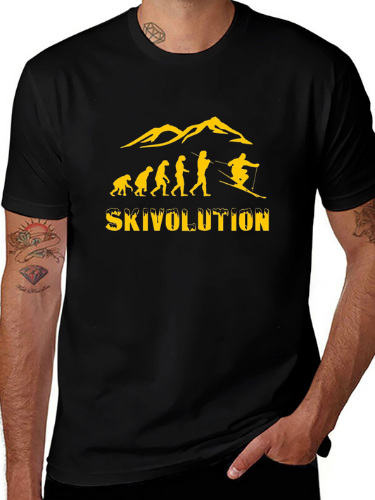 Ski Evolution Graphic Tee -  Mens Black T-Shirt