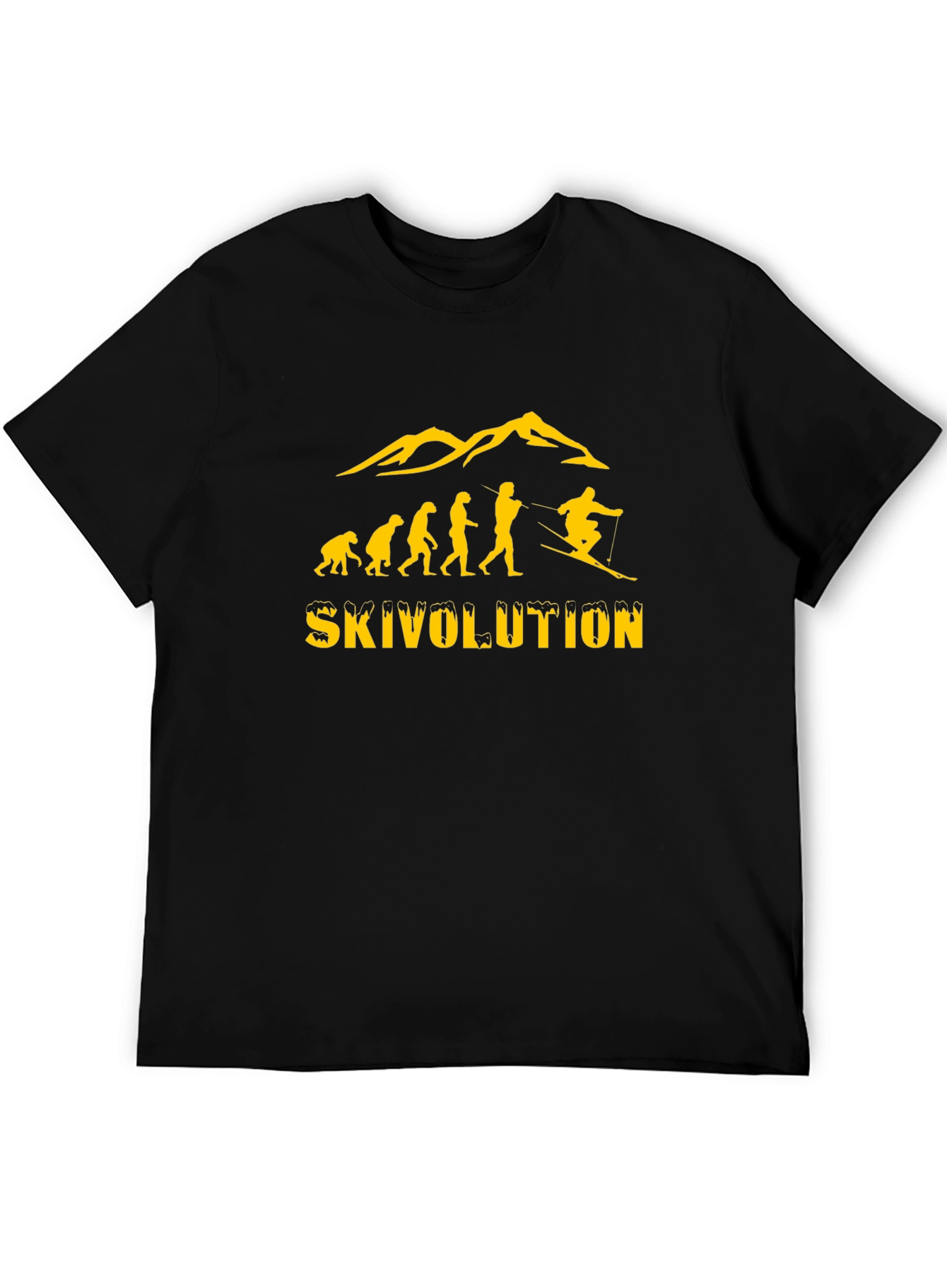 Ski Evolution Graphic Tee -  Mens Black T-Shirt