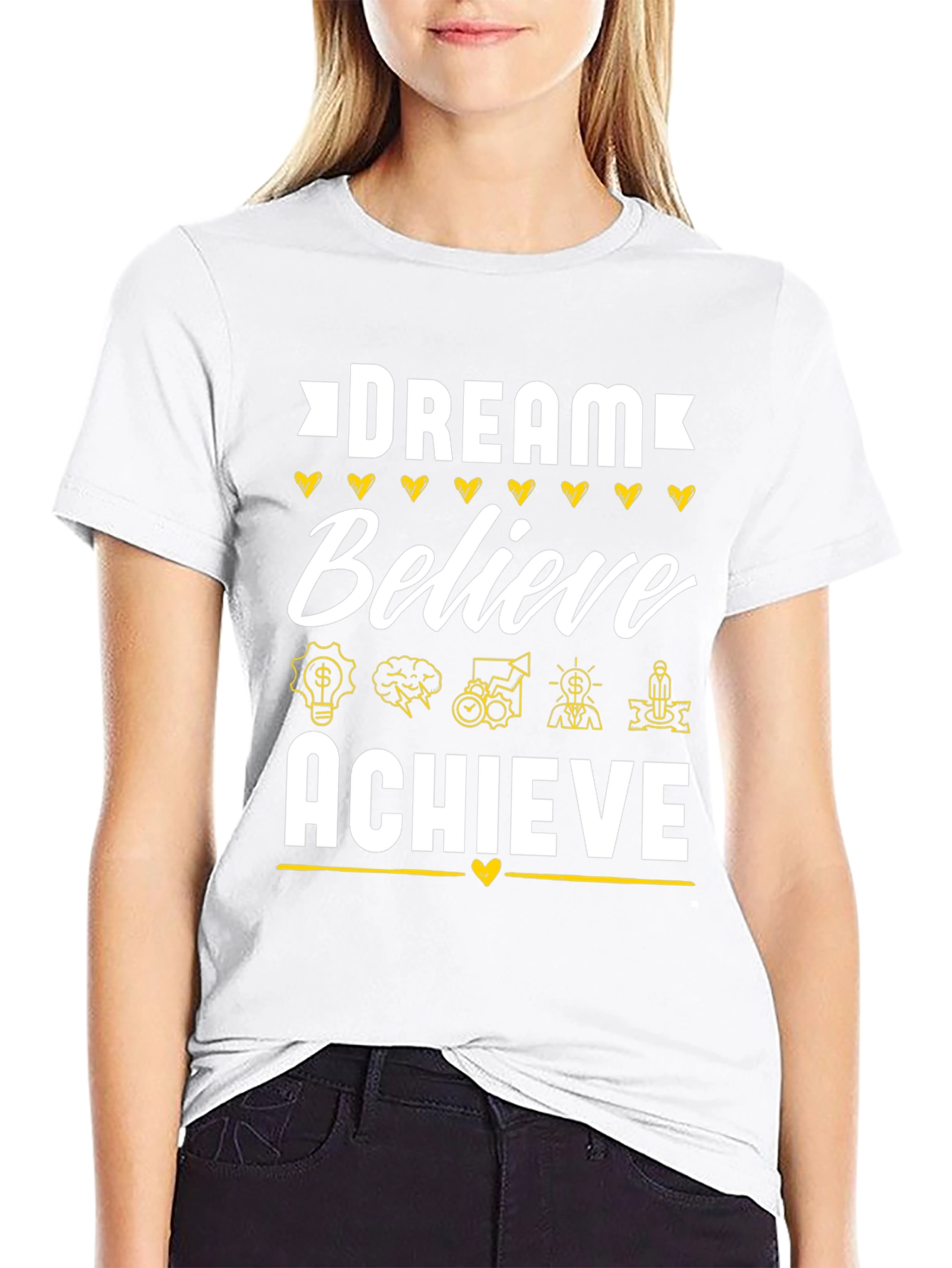 Dream Believe Achieve Black T-Shirt