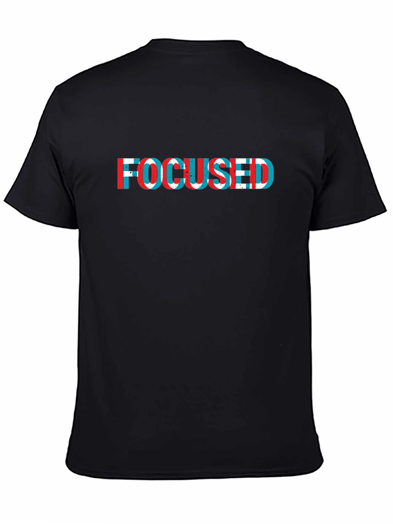 Focused Glitch Graphic Black T-Shirt