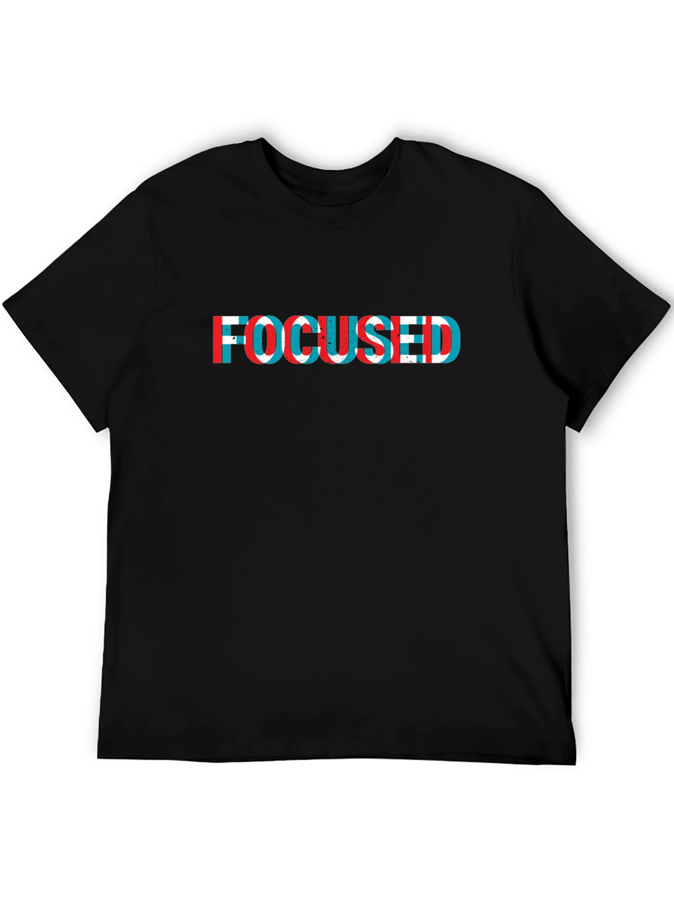 Focused Glitch Graphic Black T-Shirt