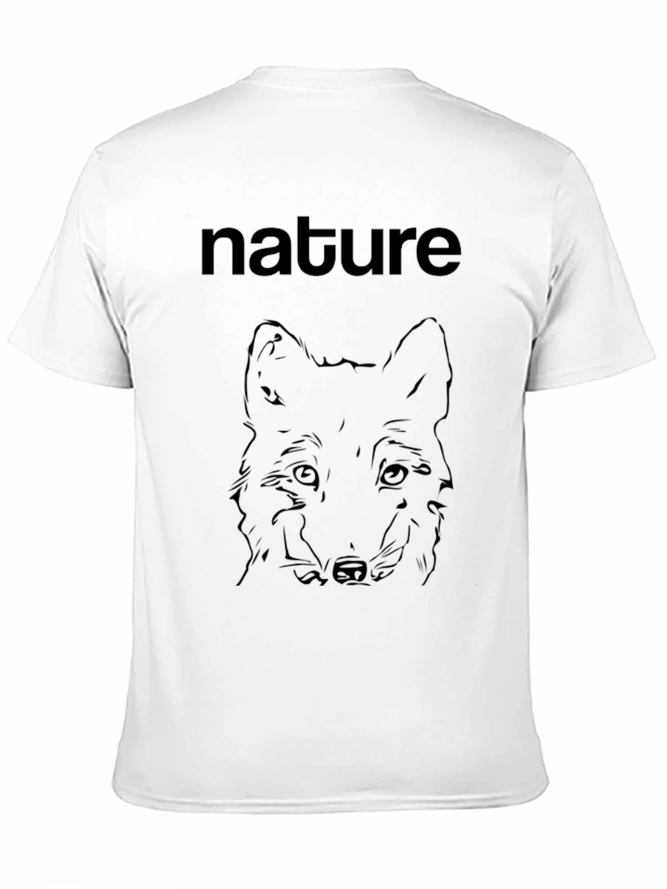 Nature Wolf Graphic Print Mens Black T-Shirt