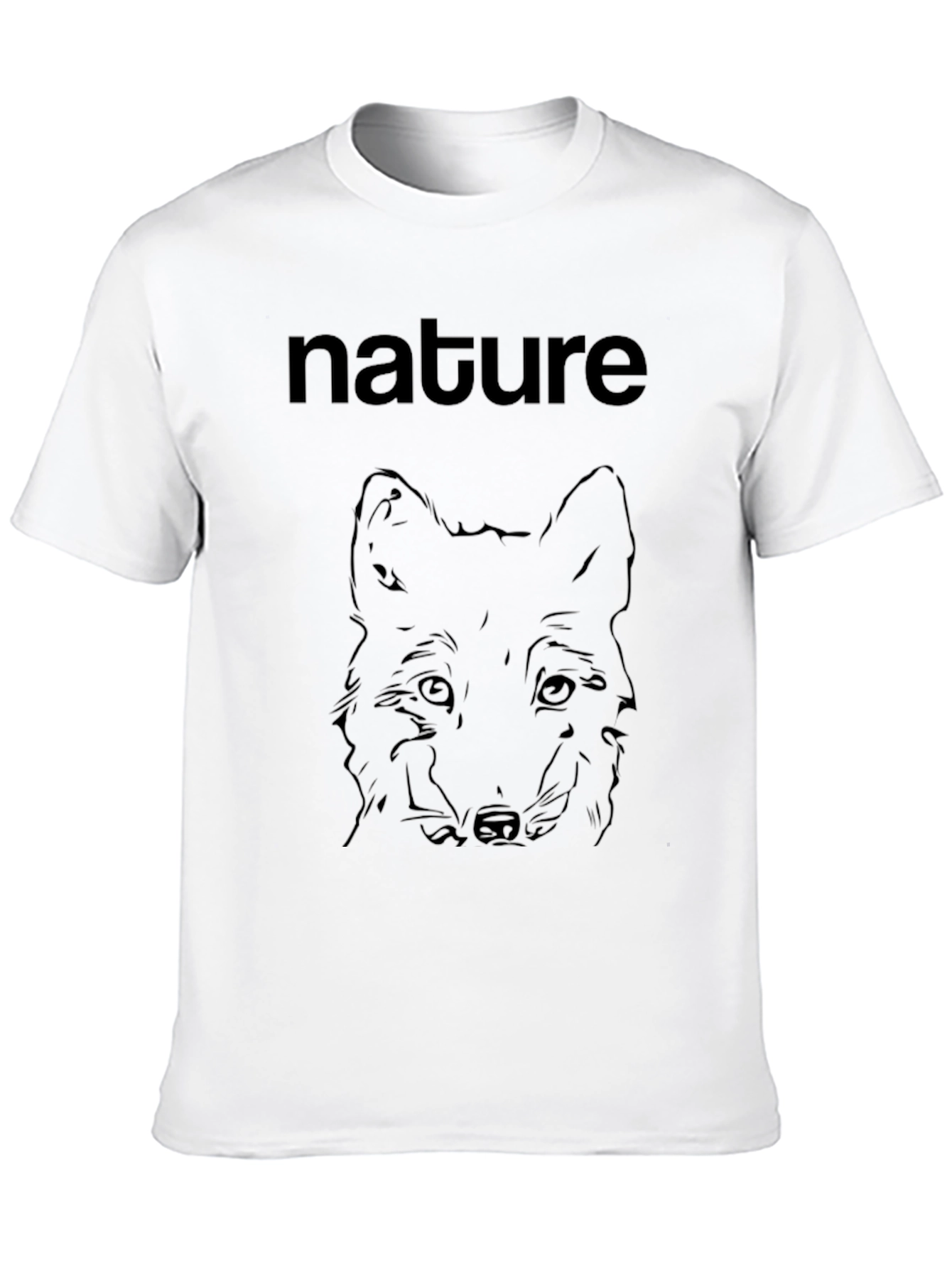 Nature Wolf Graphic Print Mens Black T-Shirt
