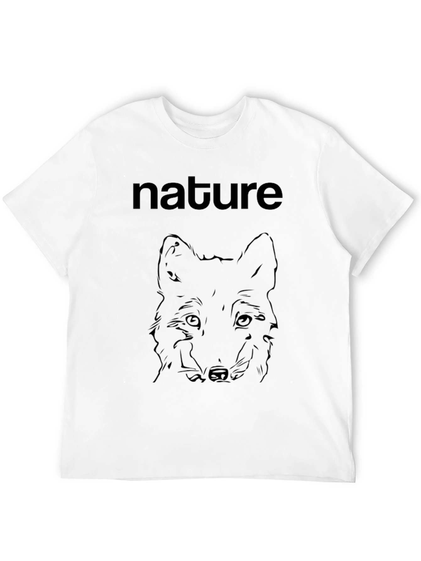 Nature Wolf Graphic Print Mens Black T-Shirt