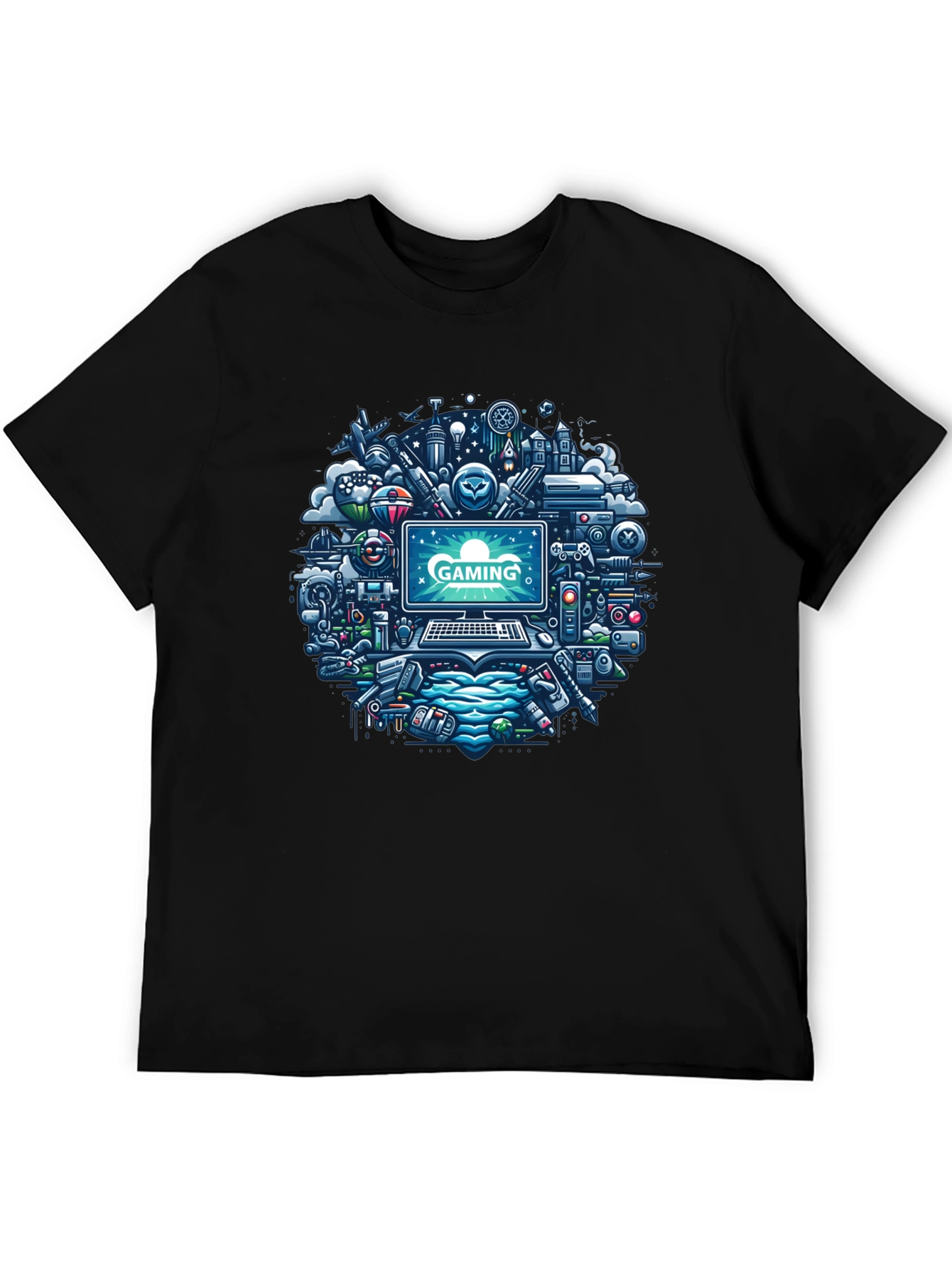 Gaming Mania Tee: Digital Dreamscape