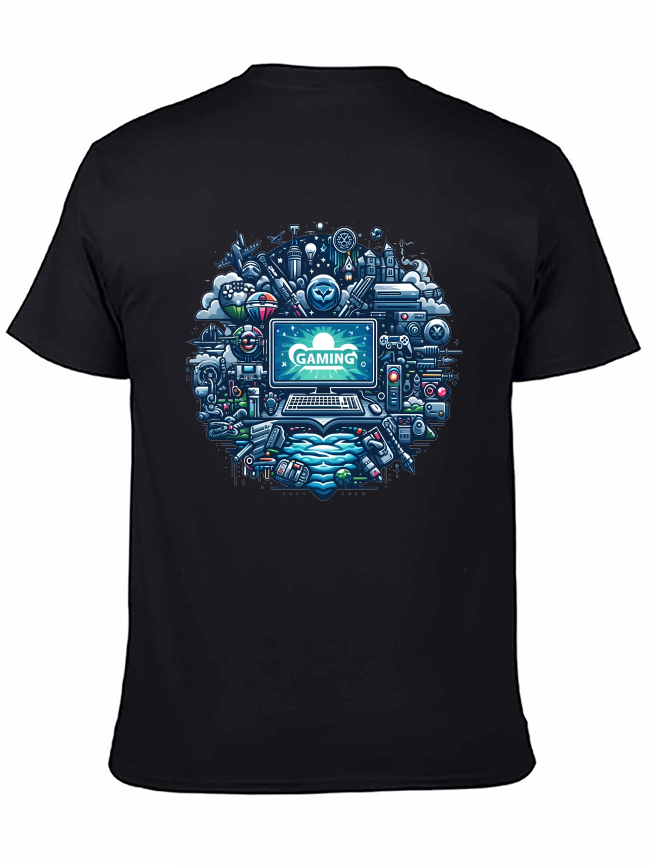 Gaming Mania Tee: Digital Dreamscape