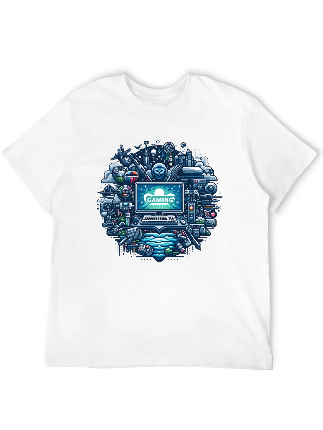 Gaming Mania Tee: Digital Dreamscape