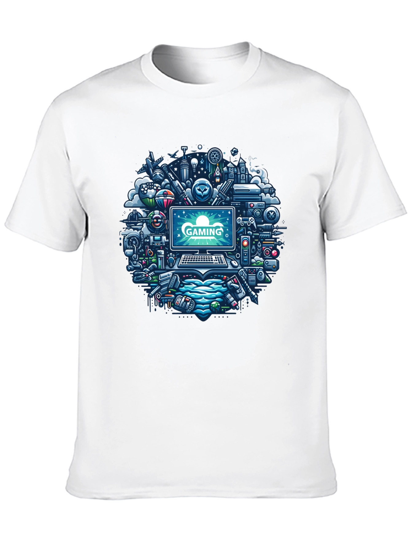 Gaming Mania Tee: Digital Dreamscape
