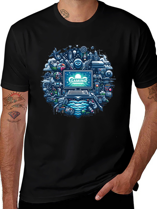 Gaming Mania Tee: Digital Dreamscape