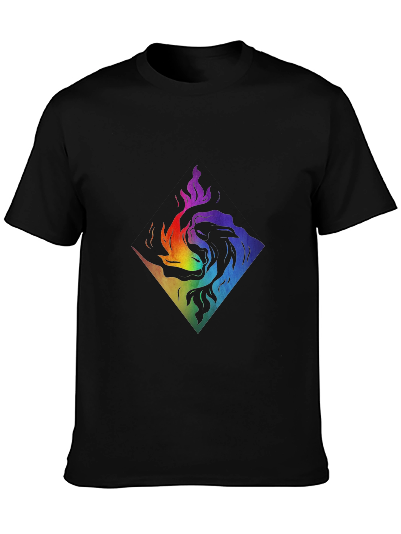 Rainbow Lion Fire Graphic T-Shirt