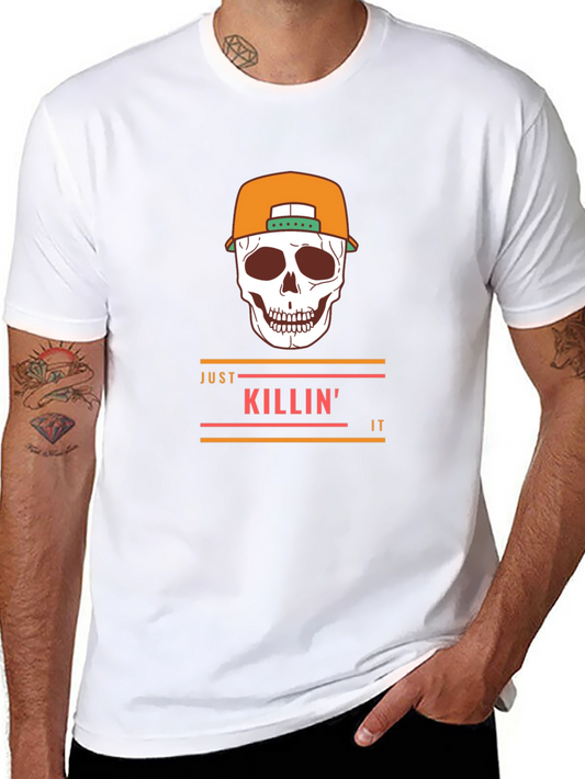 Just Killin It Skull Graphic Tee - Stylish T-Shirt