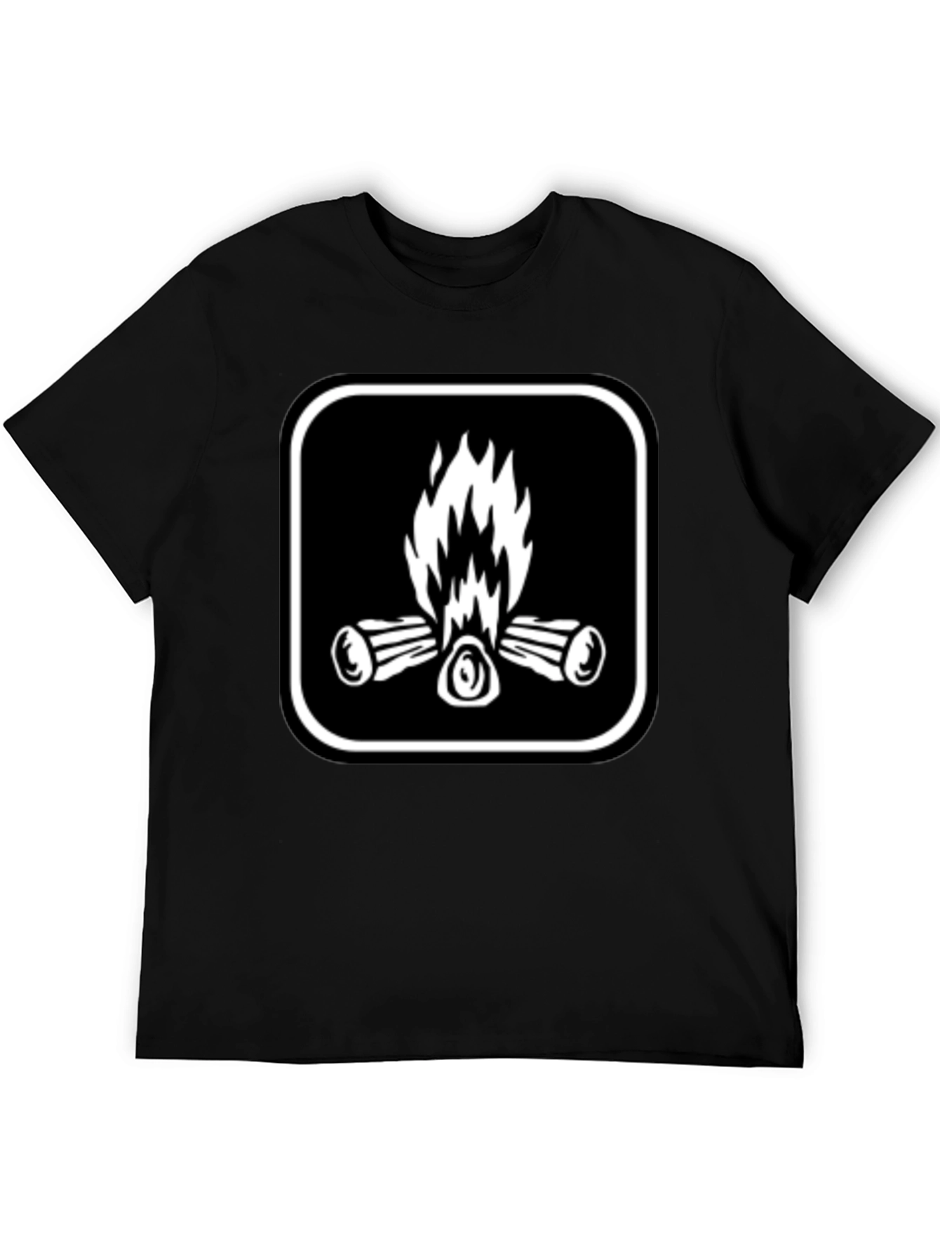 Campfire Graphic Tee - Black Cotton Comfort
