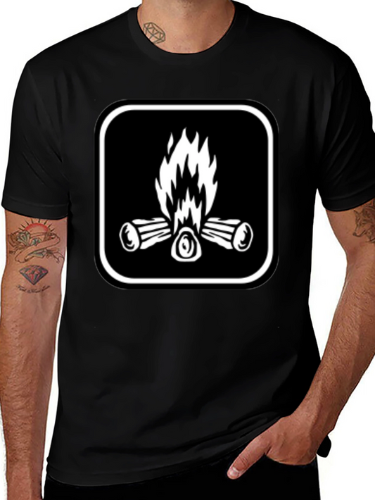 Campfire Graphic Tee - Black Cotton Comfort