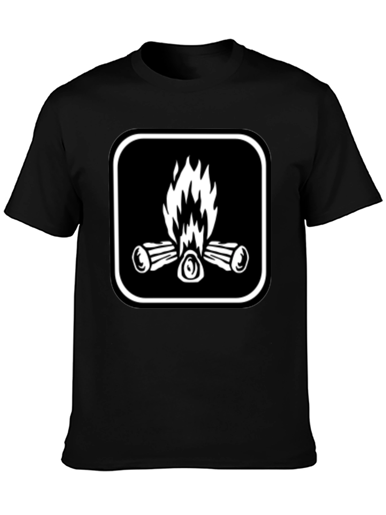 Campfire Graphic Tee - Black Cotton Comfort