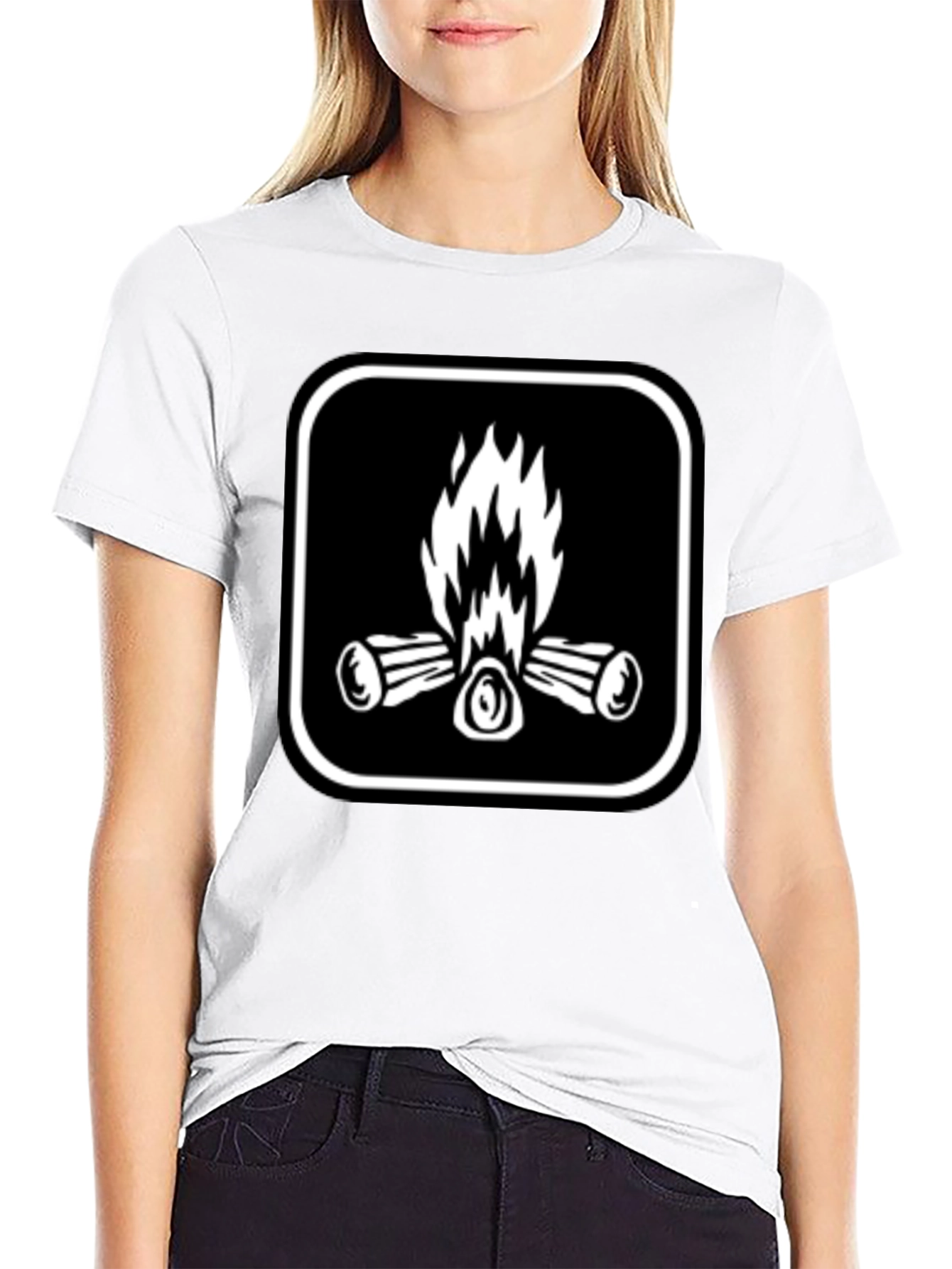 Campfire Graphic Tee - Black Cotton Comfort