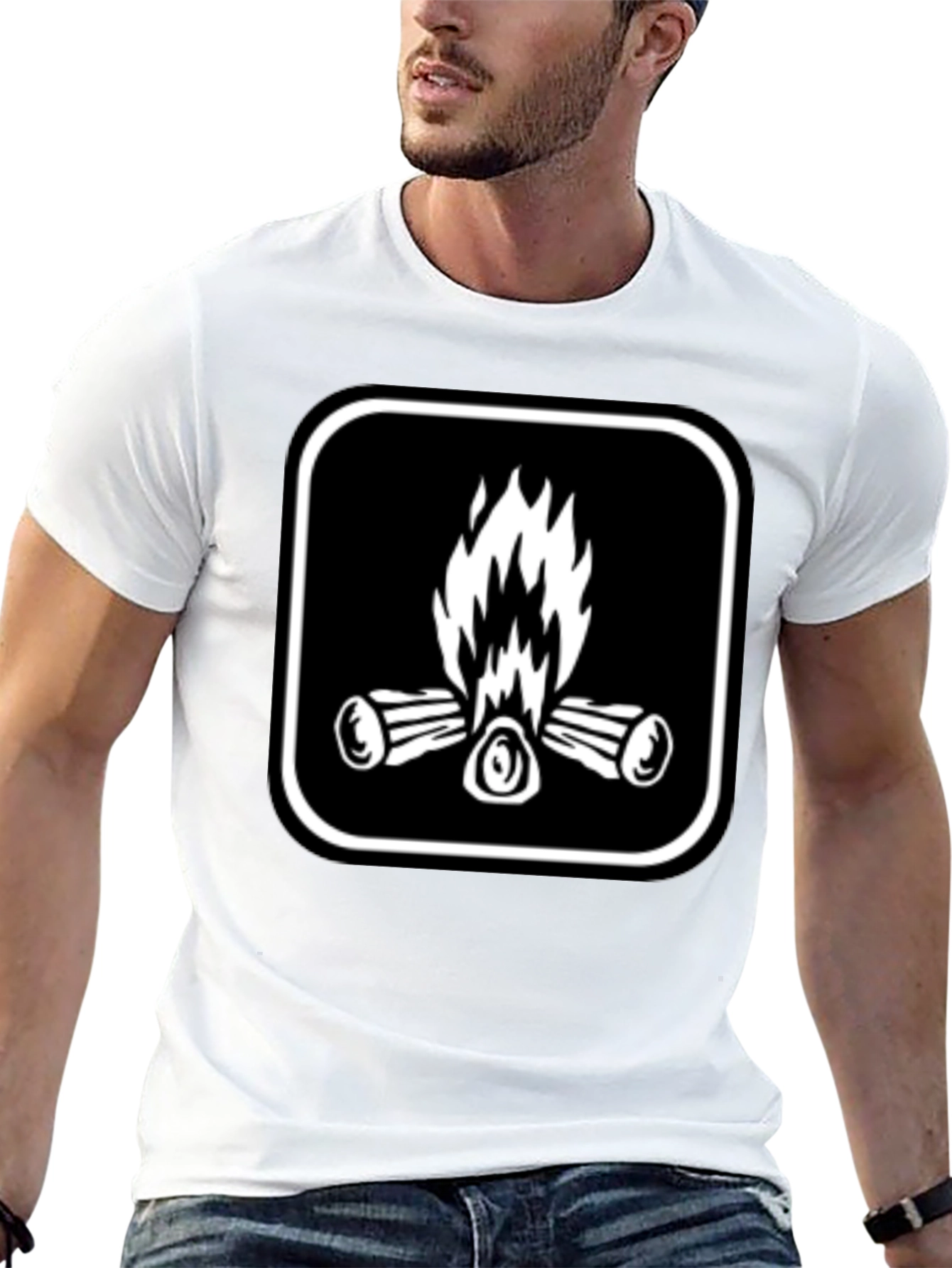 Campfire Graphic Tee - Black Cotton Comfort