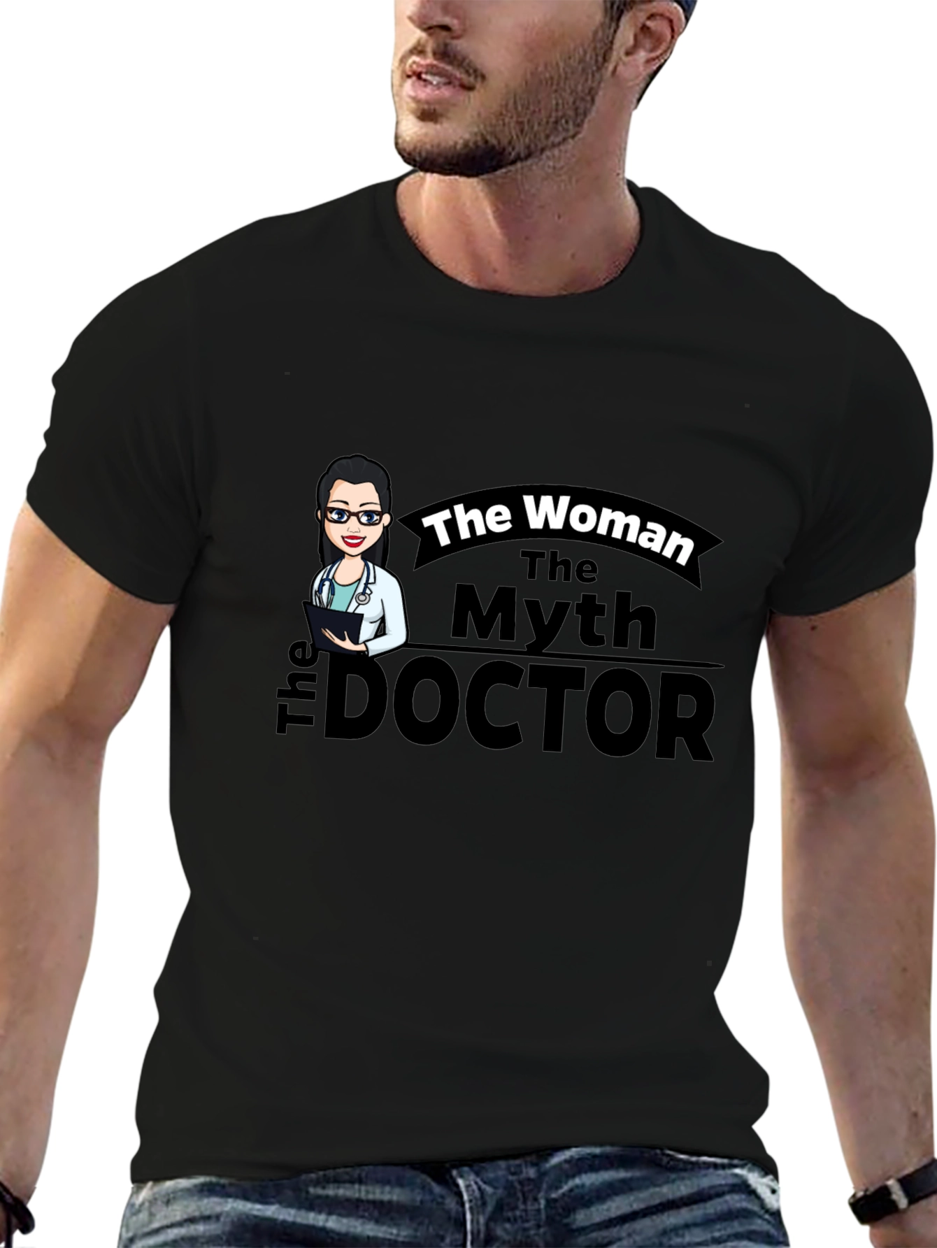 The Woman The Myth The Doctor Black T-Shirt